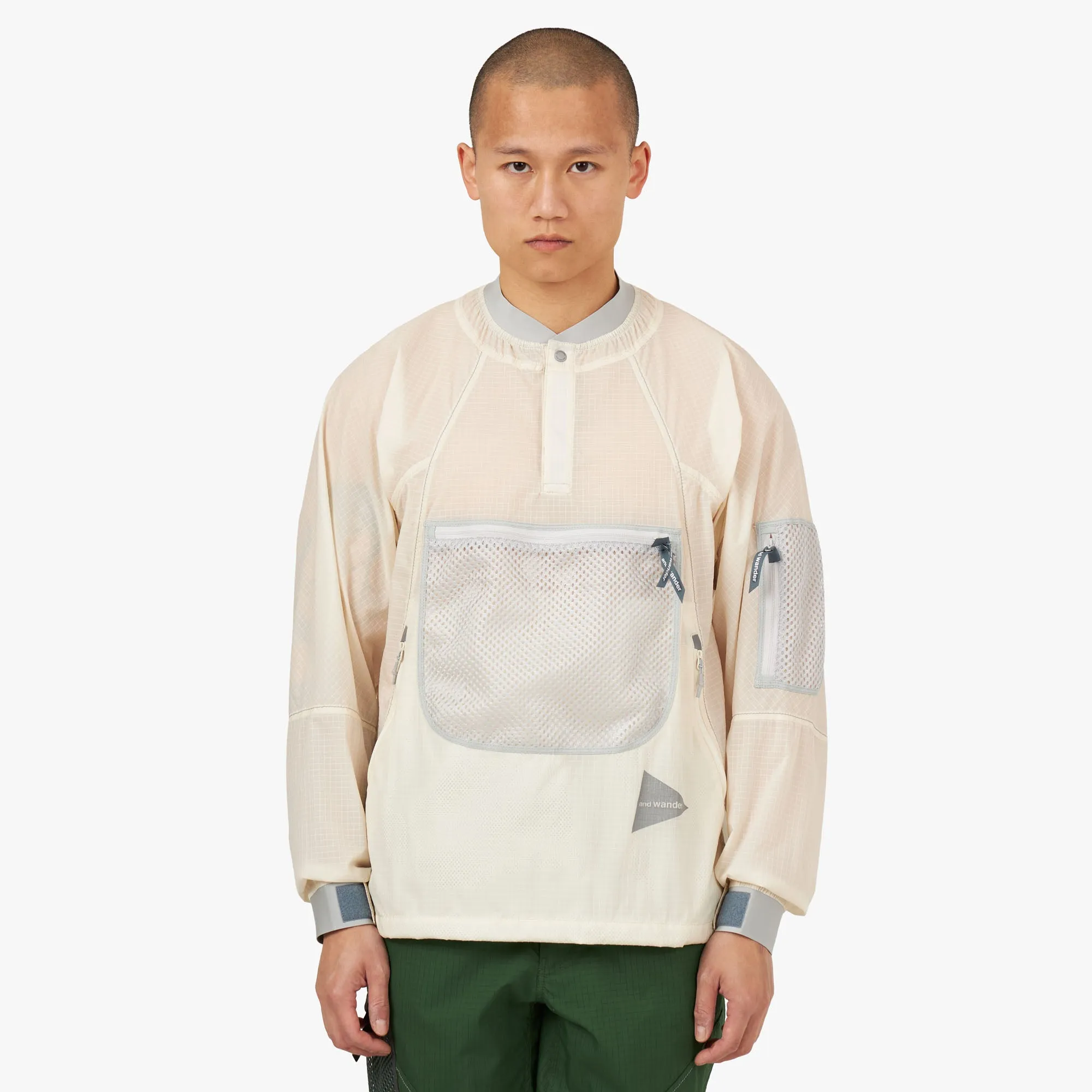 Reused Cloth and wander Breath Rip Pullover Jacket / Off White