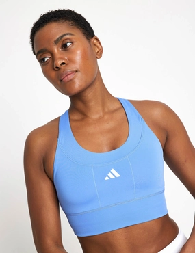 budget-friendly Run Pocket Medium Support Bra - Blue Fusion