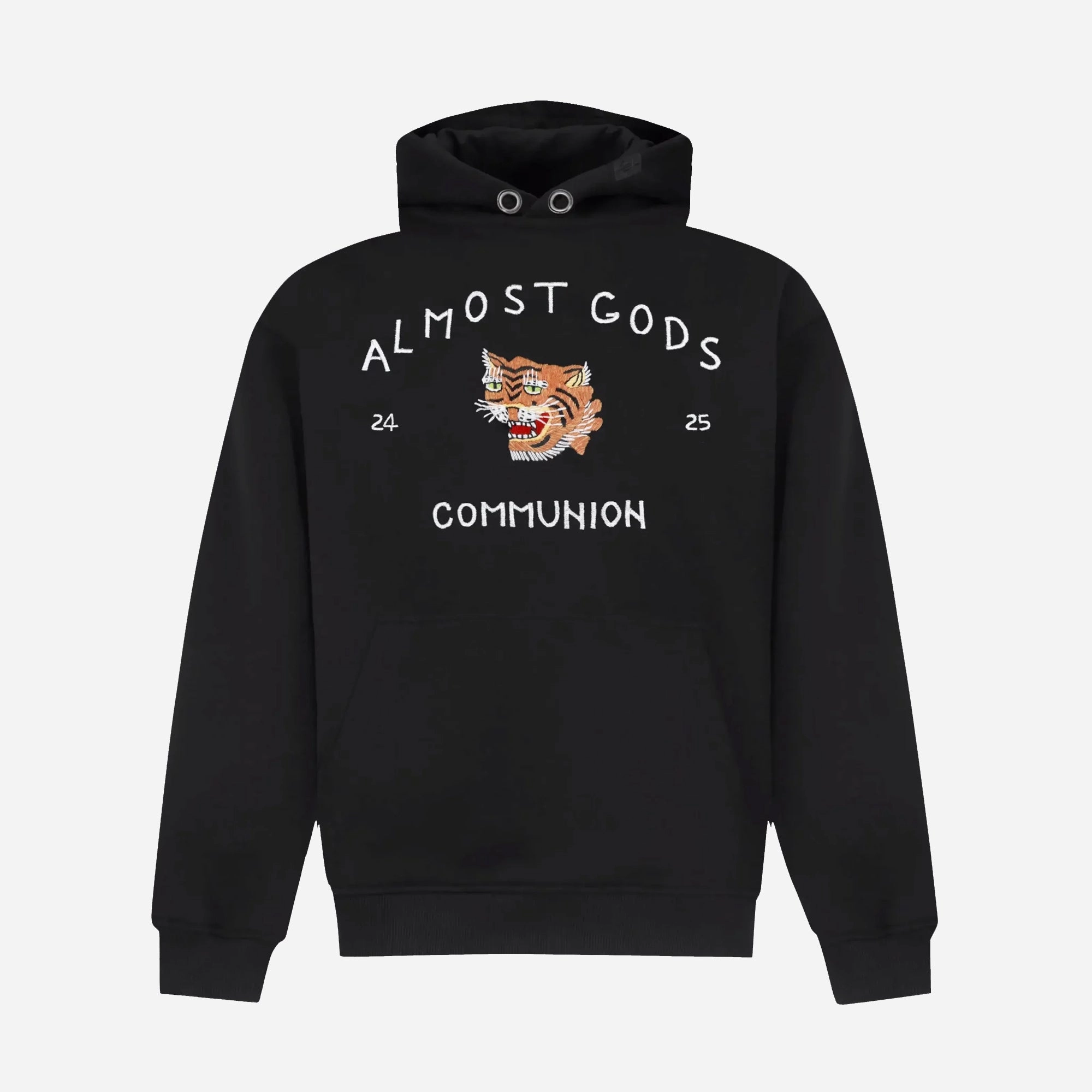 SmoothEdgeTrim ALMOST GODS | SAIGON HAND EMBROIDERED HOODIE { BLACK
