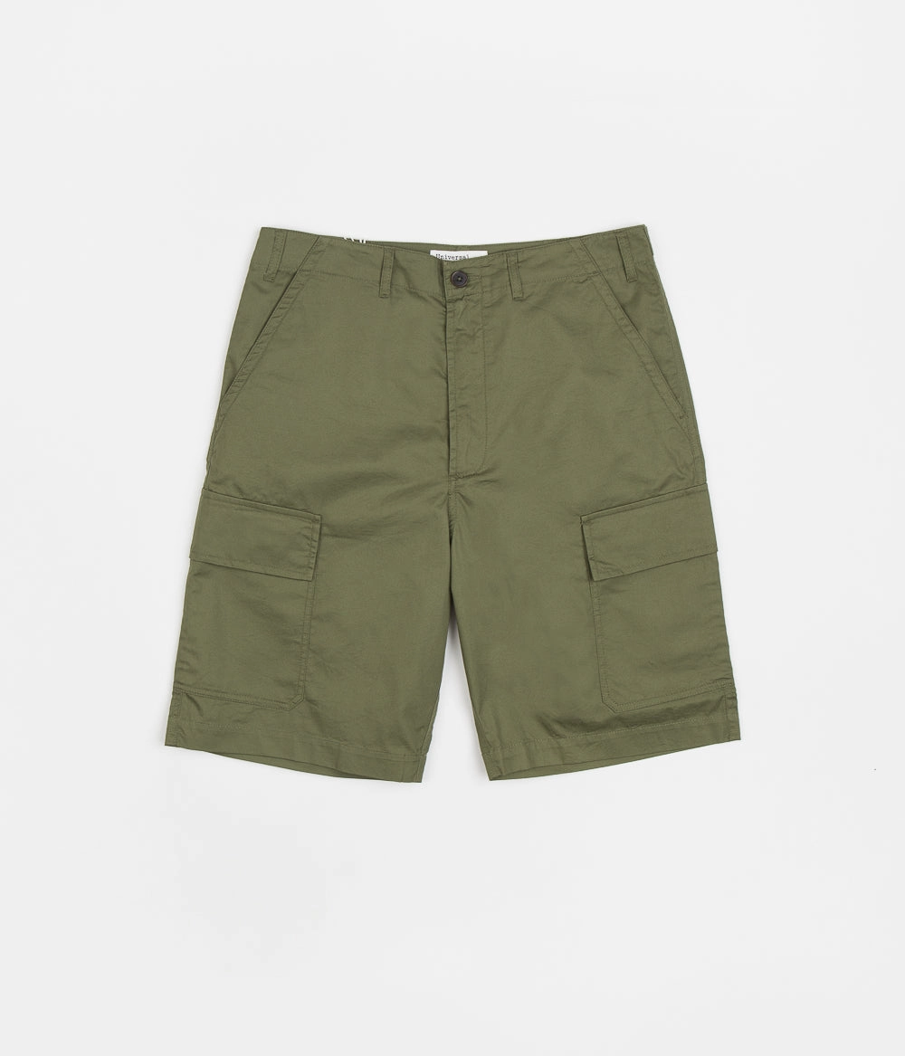 Universal Works MW Cargo Shorts - Olive FasteningLoops UPFProtection