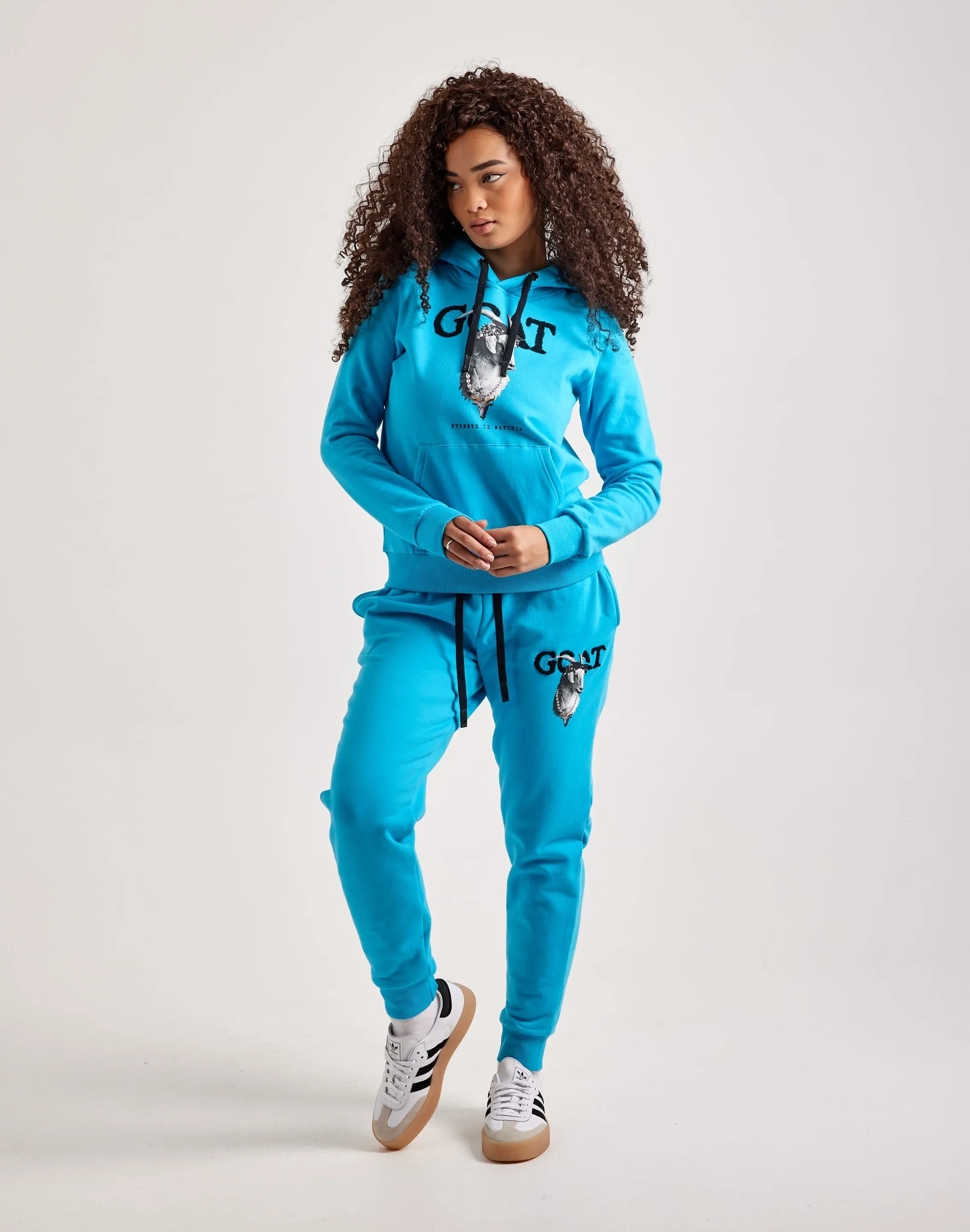 Streetz Iz Watchin Goat Pullover Hoodie Relax Vibe Moon Beam