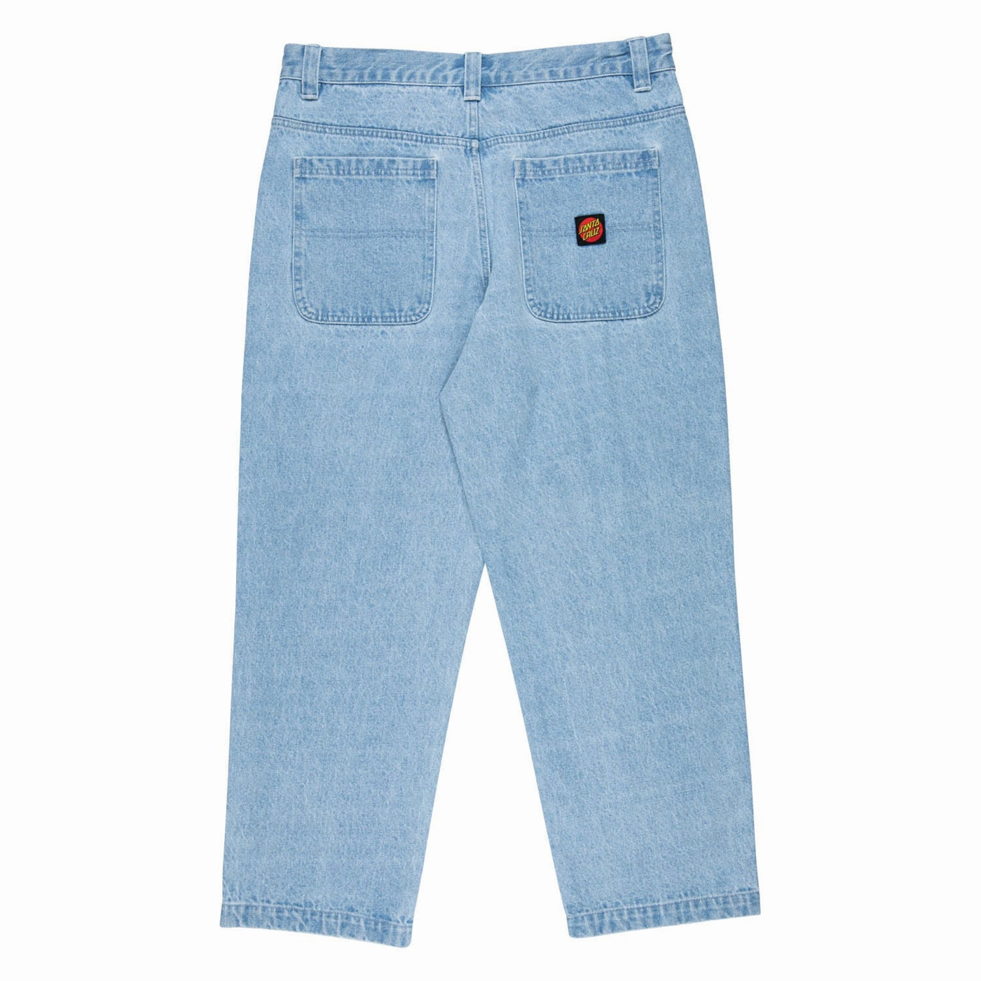 Distressed Details Santa Cruz Classic Label Denim Jeans - Stone Wash