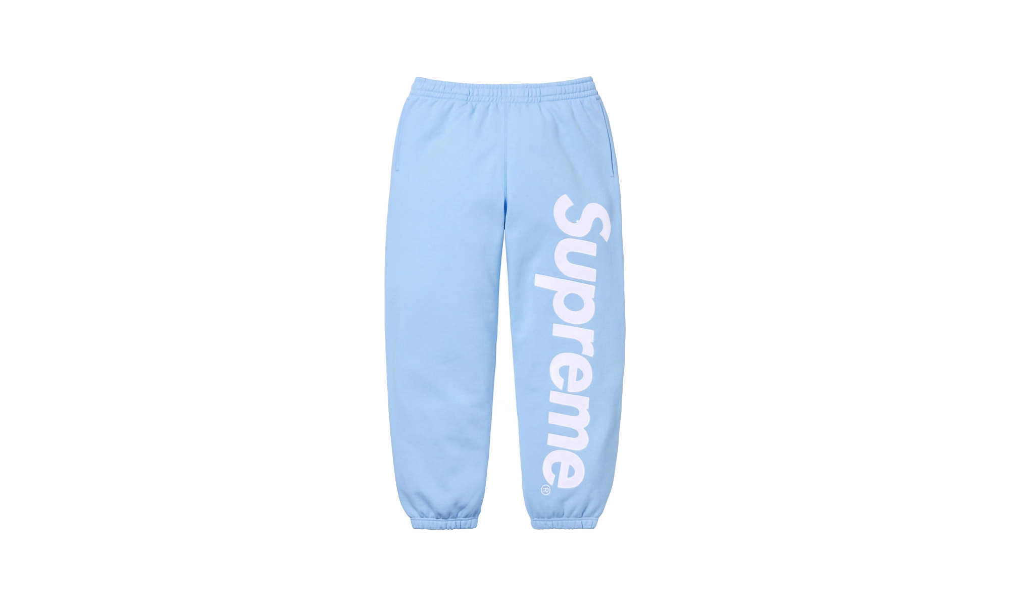 SATIN APPLIQU?? SWEATPANT "FW 24 - Light Blue"