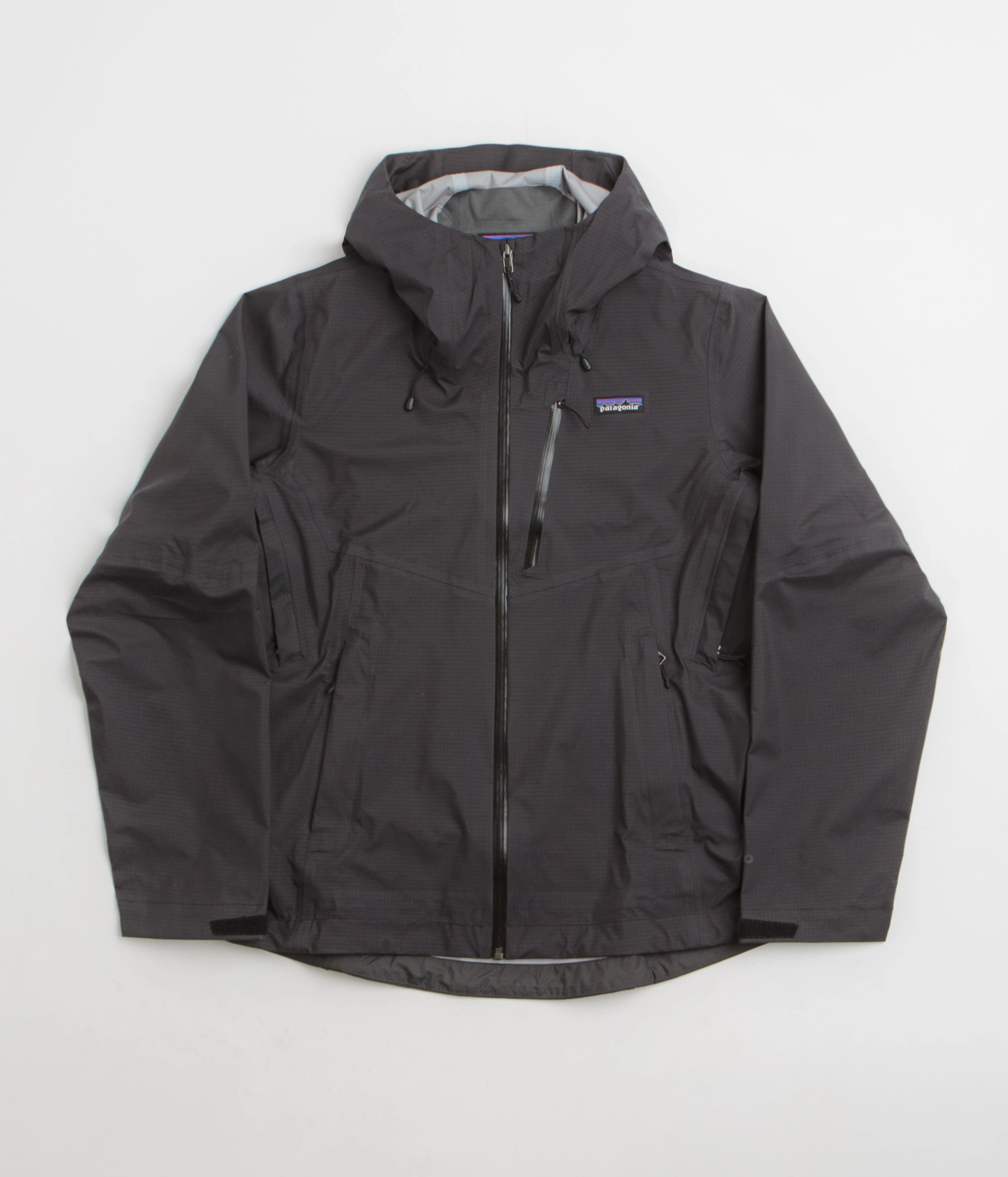 WaterproofSeams Multi Pocket System Patagonia Womens Granite Crest Rain Jacket - Black