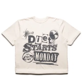 Diet Starts Monday Spray Paint Tee - Antique White/Black humid environment short hem