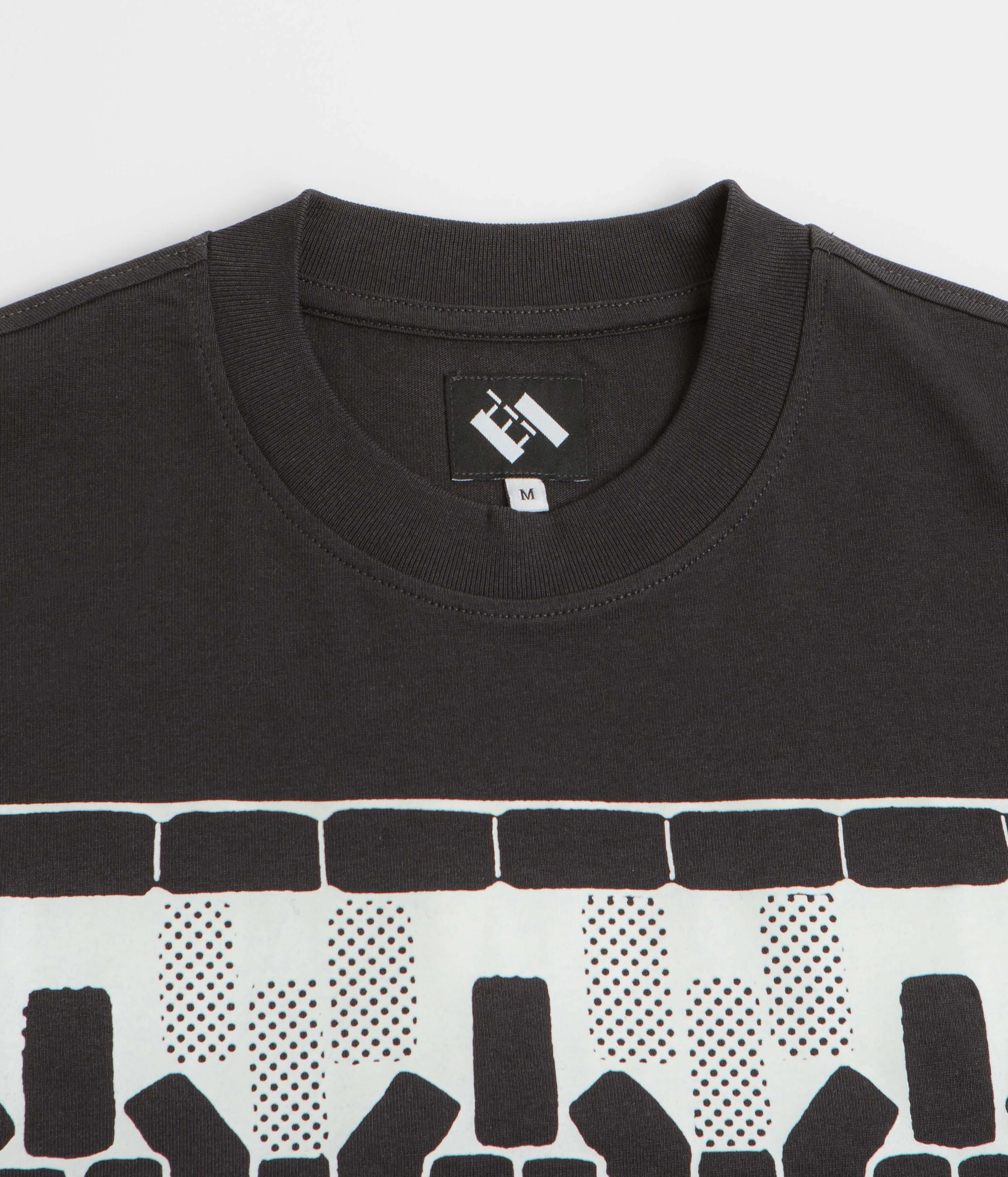 Mid Length adults The Trilogy Tapes Tetris Teeth T-Shirt - Black / Glow In The Dark