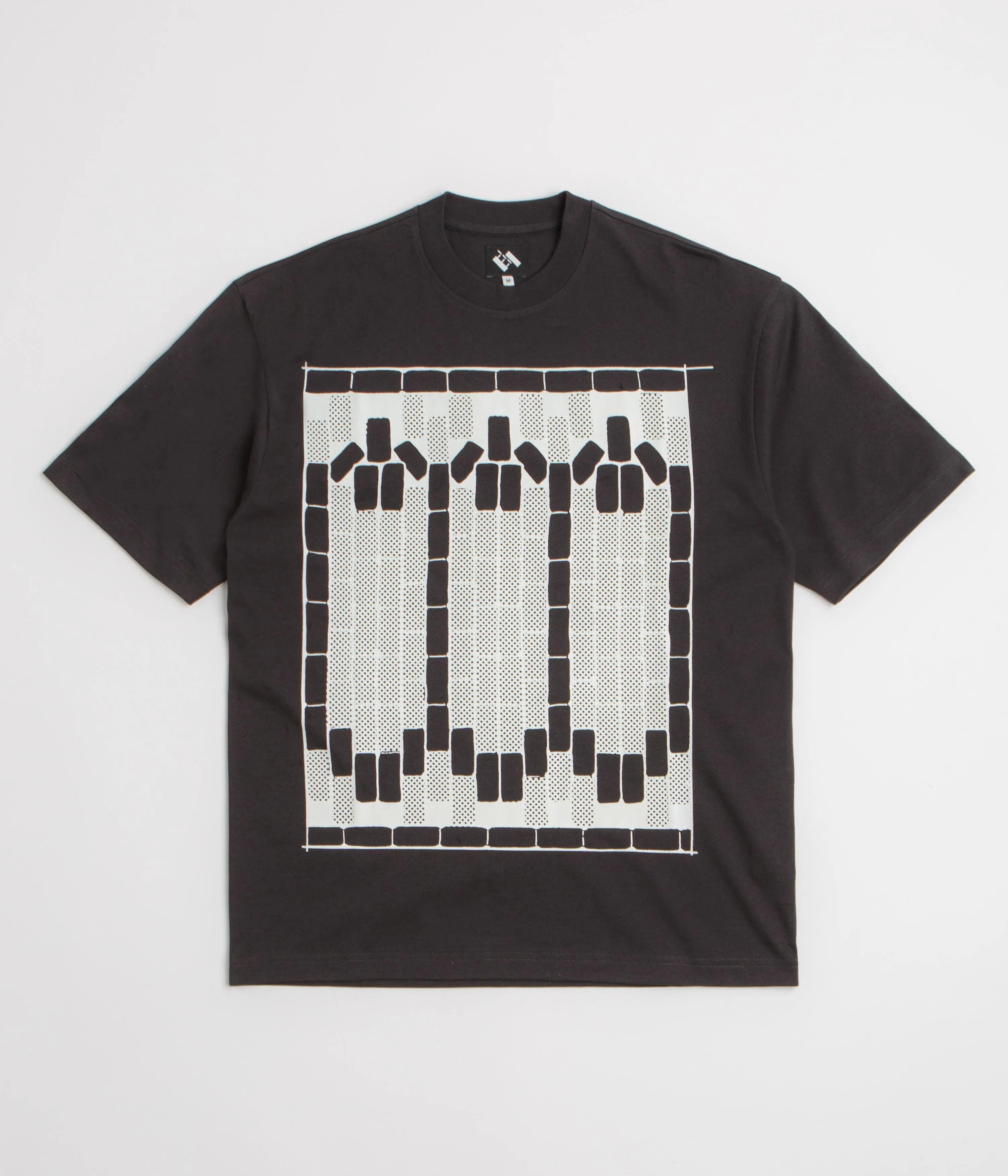 The Trilogy Tapes Tetris Teeth T-Shirt - Black / Glow In The Dark Flexible Shoulder Construction Party