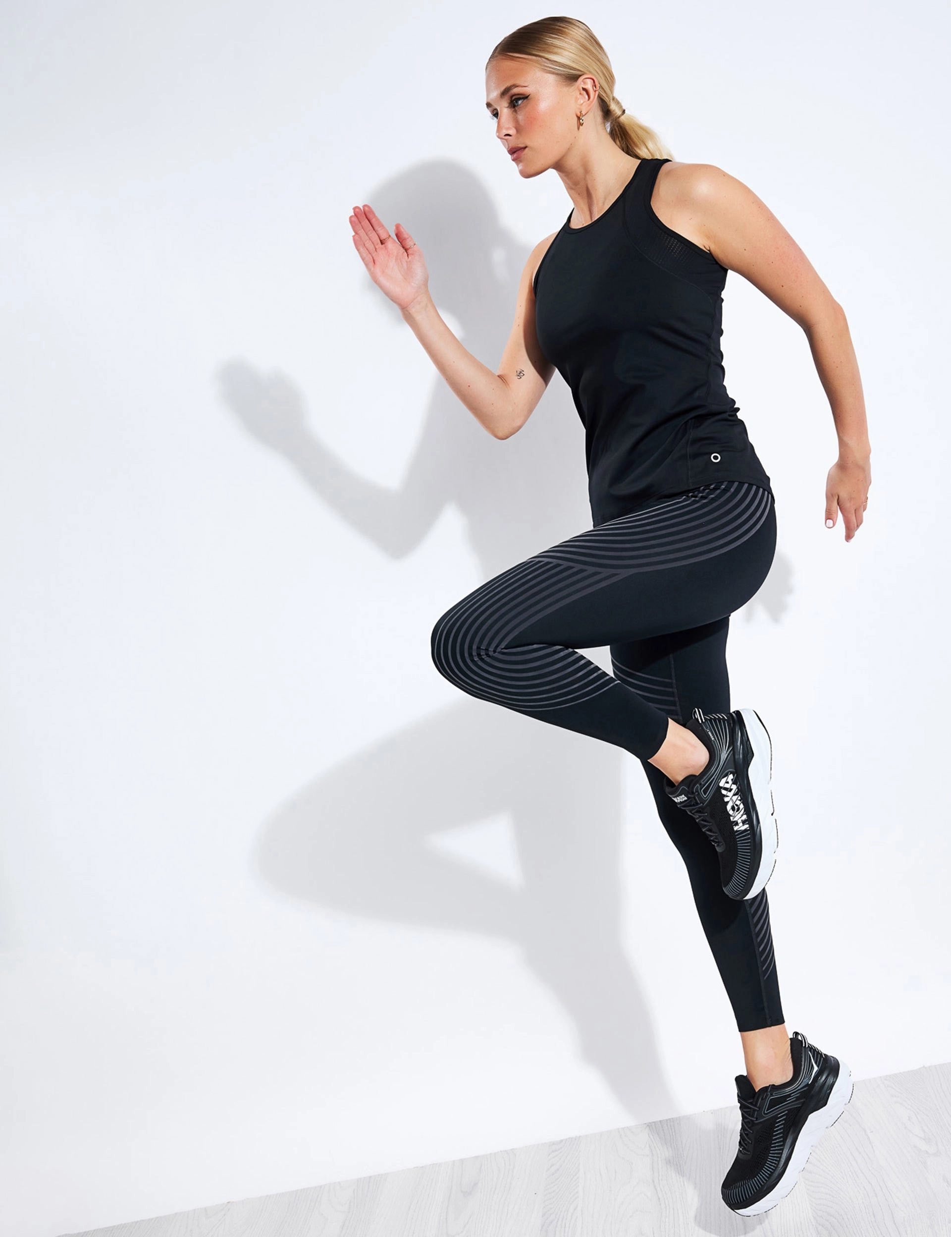 Active Lifestyle automatic control Scoop Neck Racer Back Vest Top - Black