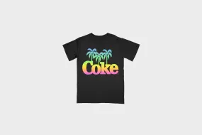 Silver Glow WaterRepellentCoating Screen Stars Best Coca Cola-Trees SS Tee (Black)