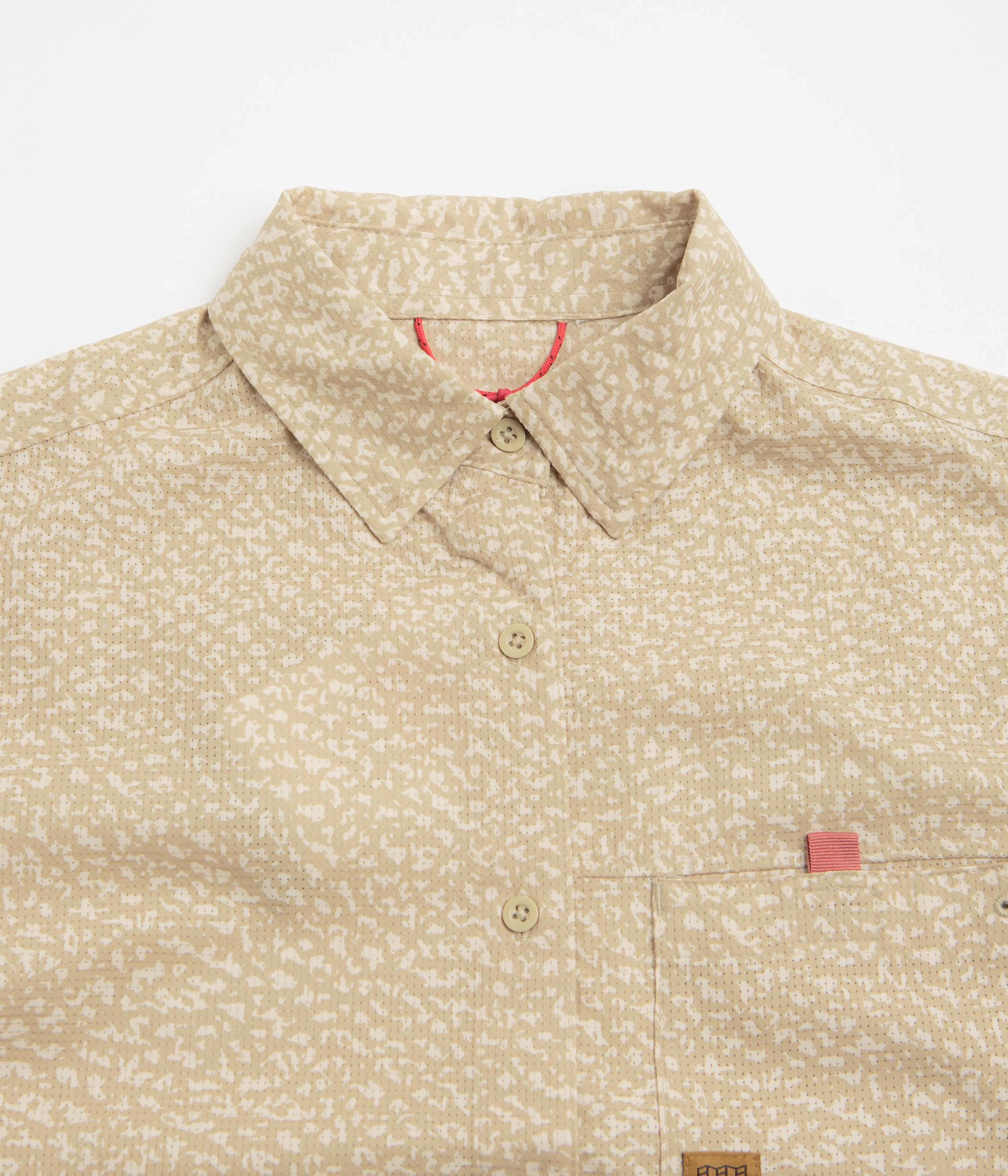 Anti Pill Technology Topo Designs Womens Retro River Short Sleeve Shirt - Crackle Sesame