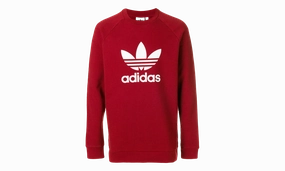 Trefoil Crew Sweatshirt "Rust Red / White" Sport Glow