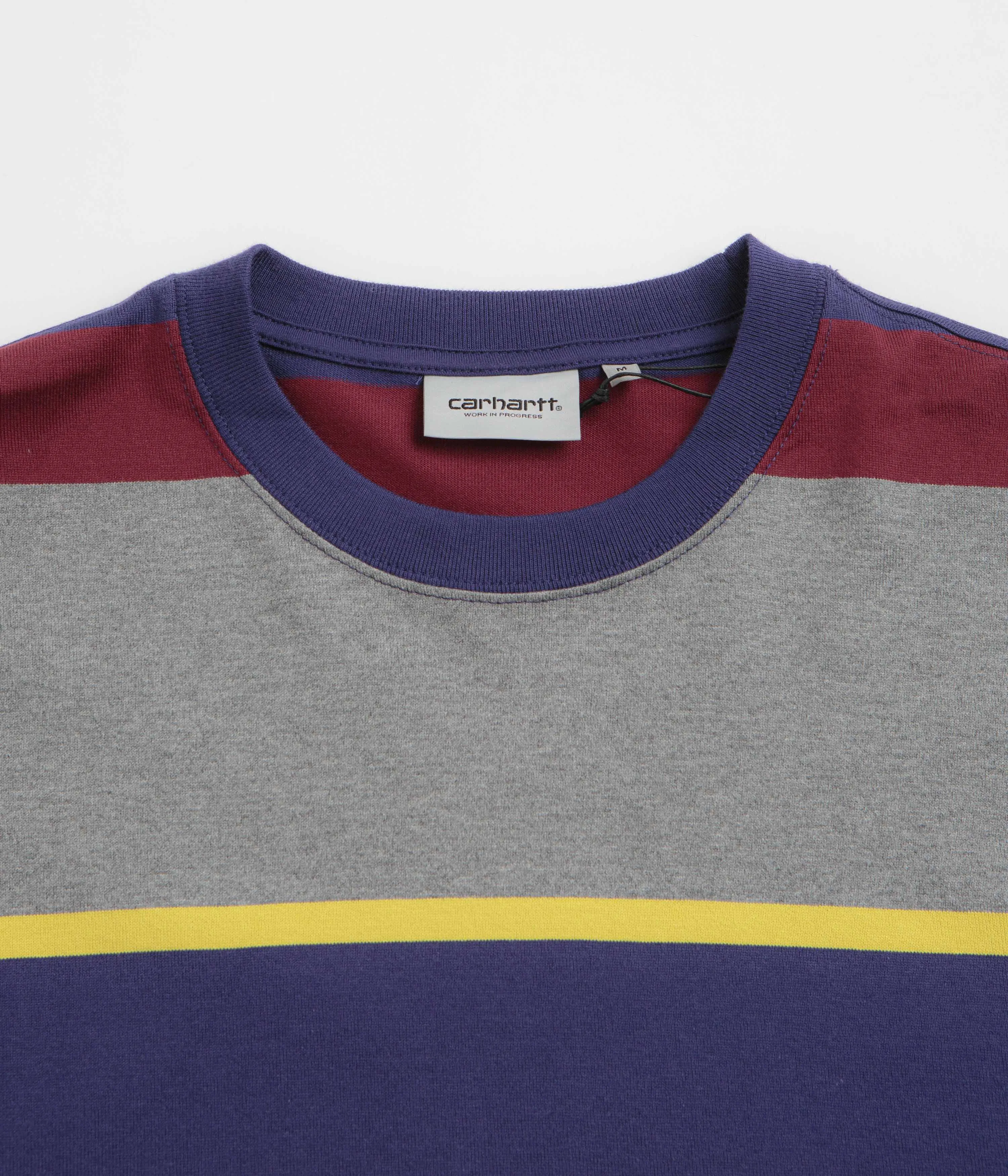 Belts Fitted Silhouette Carhartt Sundling Long Sleeve T-Shirt - Sundling Stripe / Aura