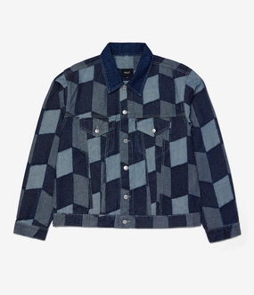 Refined Casual Huf Patchwork Denim Jacket