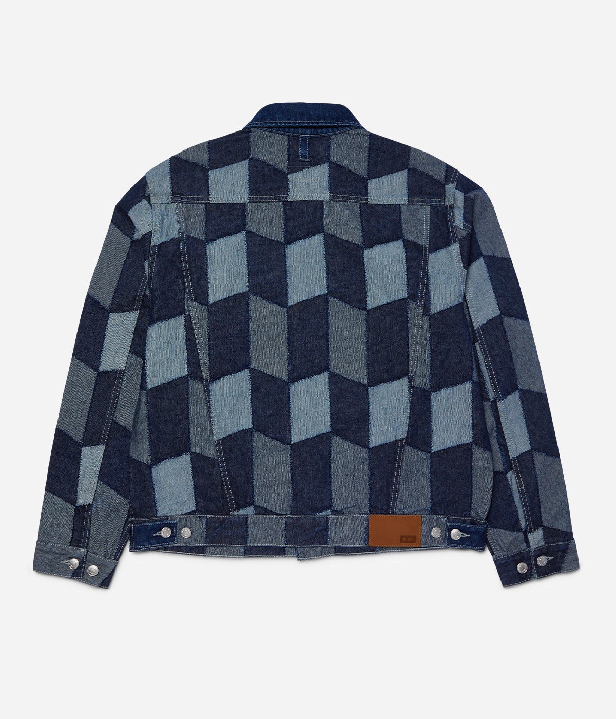 Sleek Utility Hooded Versatile Design Huf Patchwork Denim Jacket