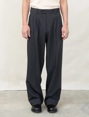 Classic Trousers (Dark Grey Wool) Non Iron Technology Zipper Closure