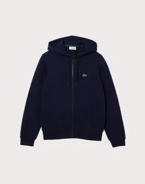 Lacoste Solid Fleece Hooded Jacket Wave Core