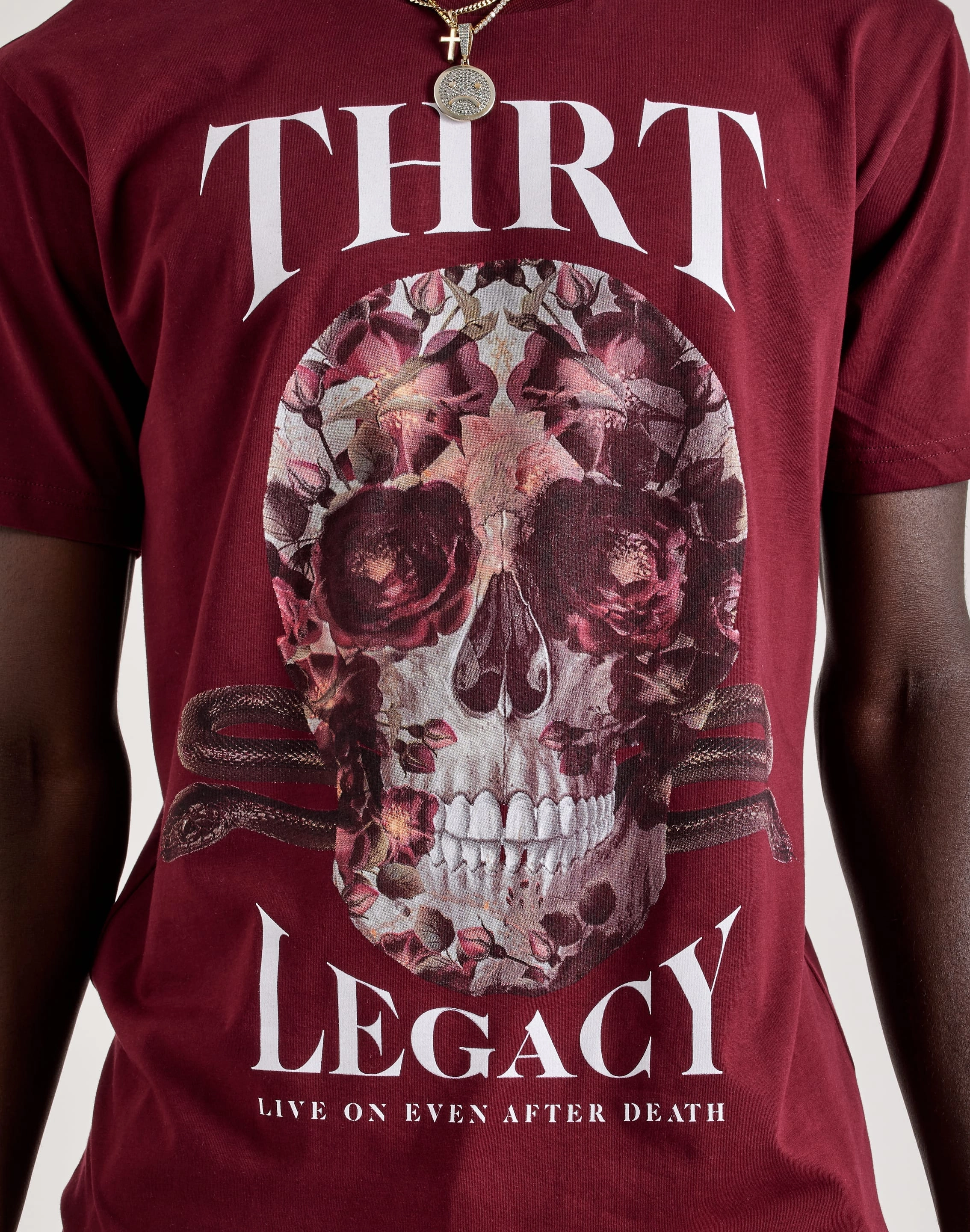 THRT Dark Garden Skull Tee Leather Core AI Style