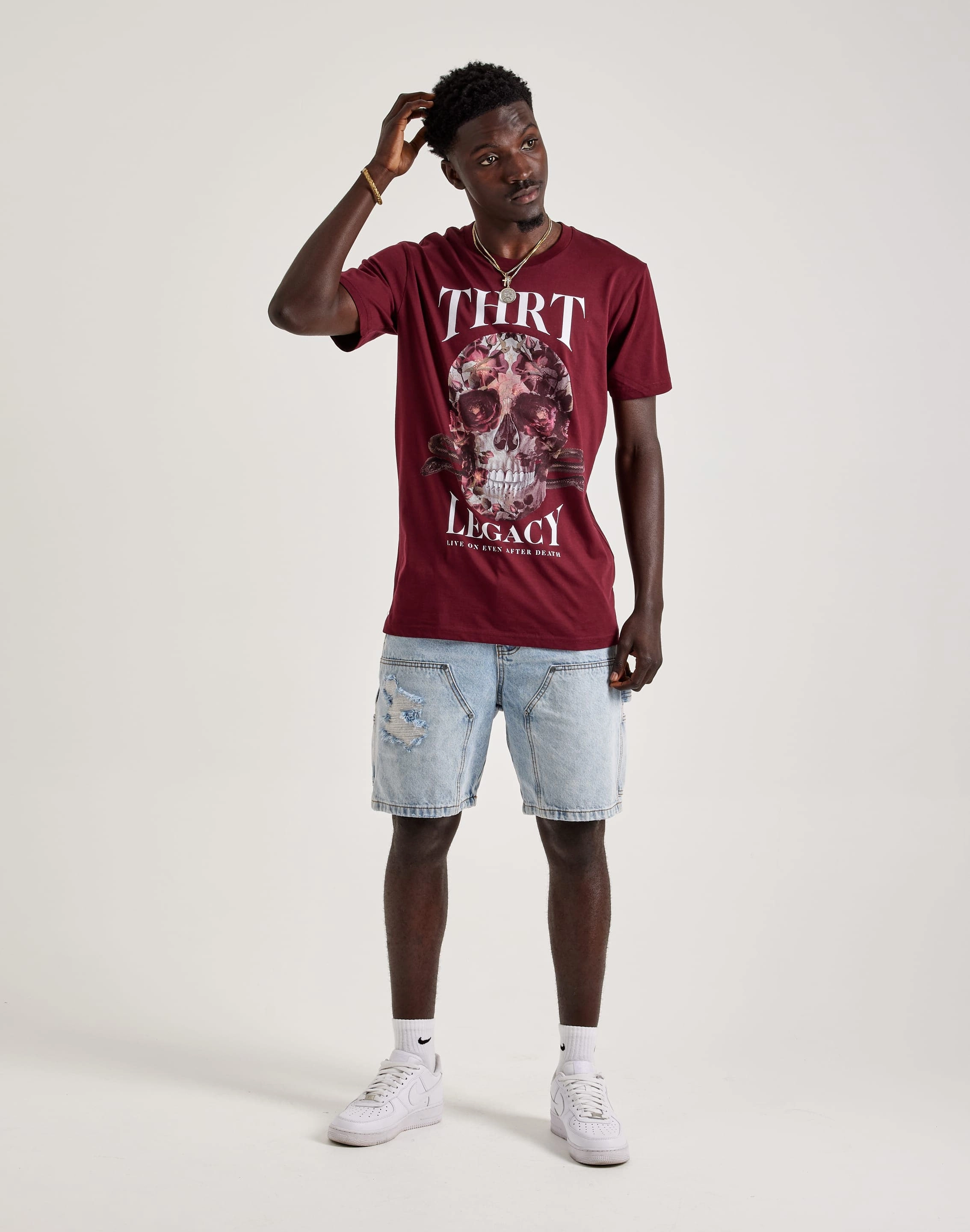 Sun Protection Fabric AI Core THRT Dark Garden Skull Tee