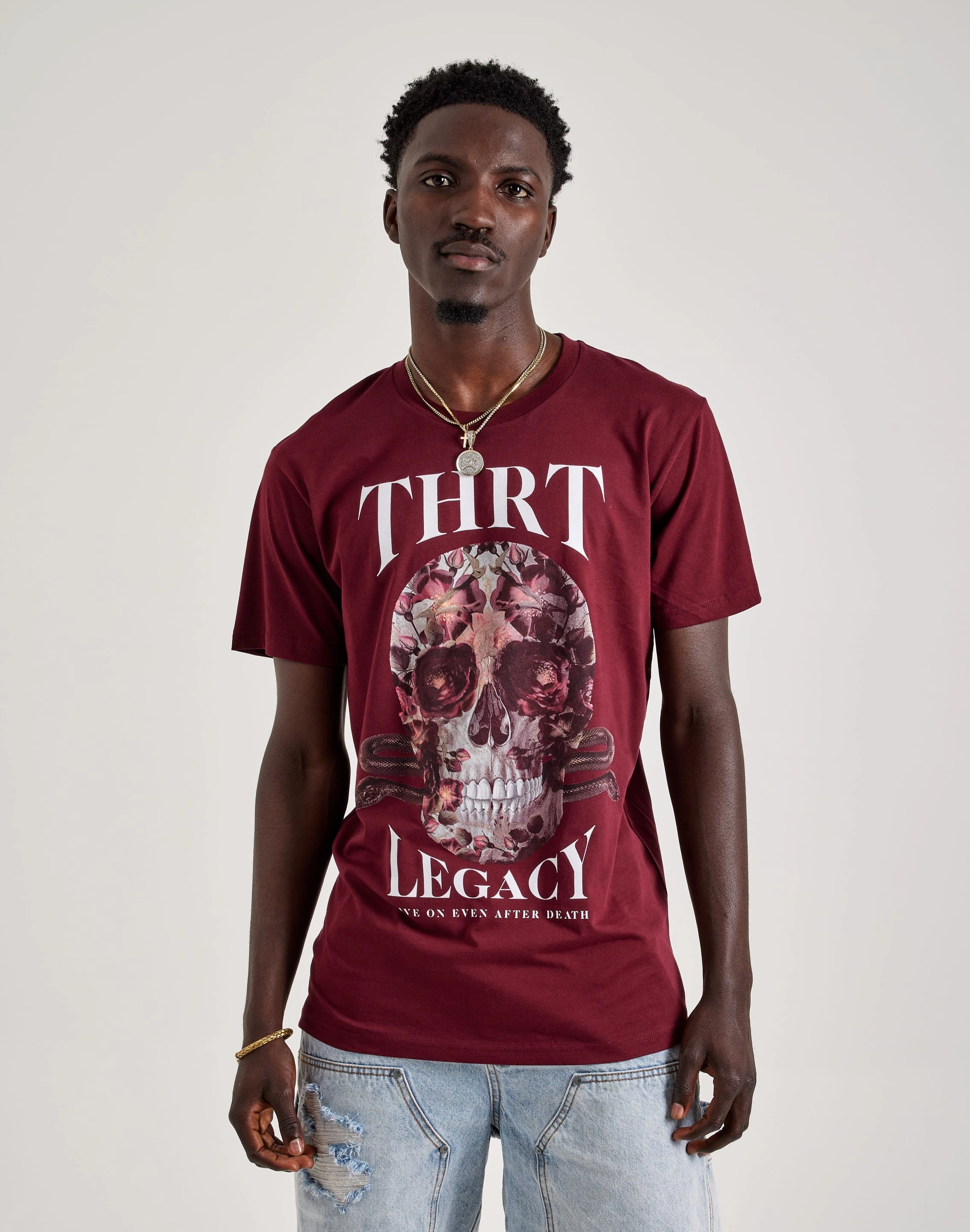 Breathable fabric THRT Dark Garden Skull Tee