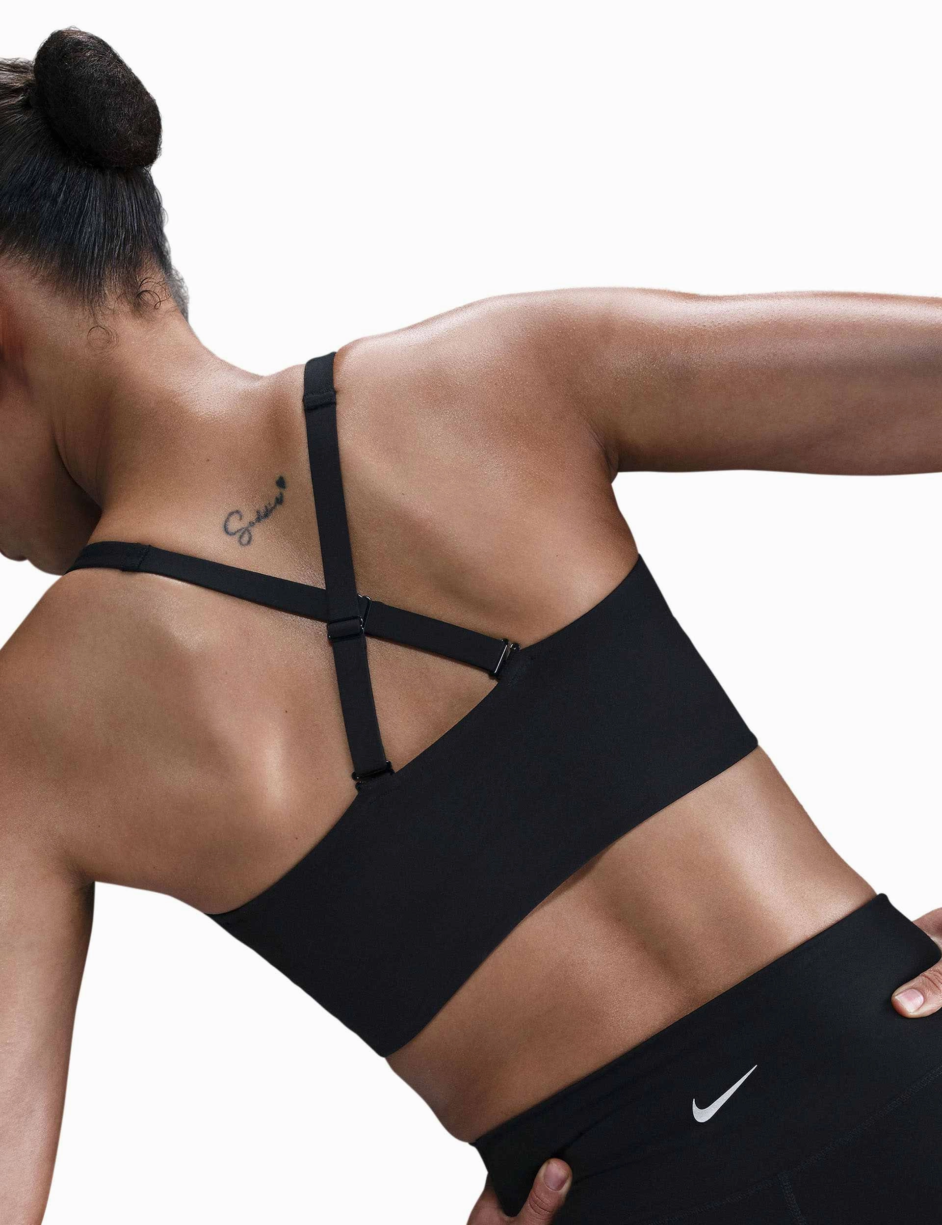 Alate Medium Support Longline Sports Bra - Black/Cool Grey All-Day Fabric