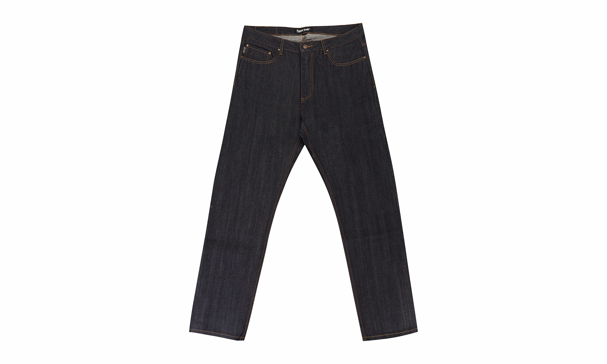 Beach Day Holiday Vibes SELVEDGE CLAIR DENIM STRAIGHT JEANS "Black"