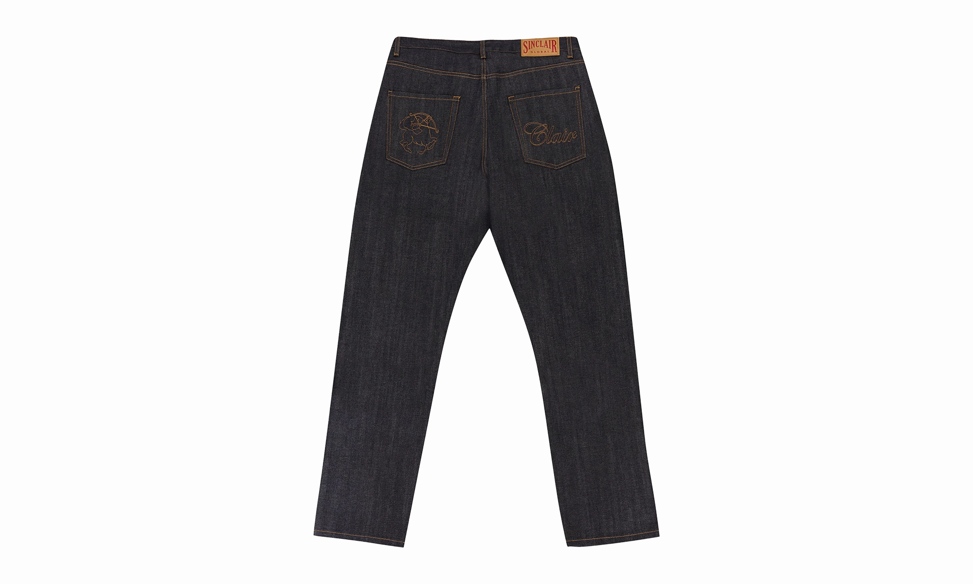 SELVEDGE CLAIR DENIM STRAIGHT JEANS "Black" Comfortable Wear Stylish Casual