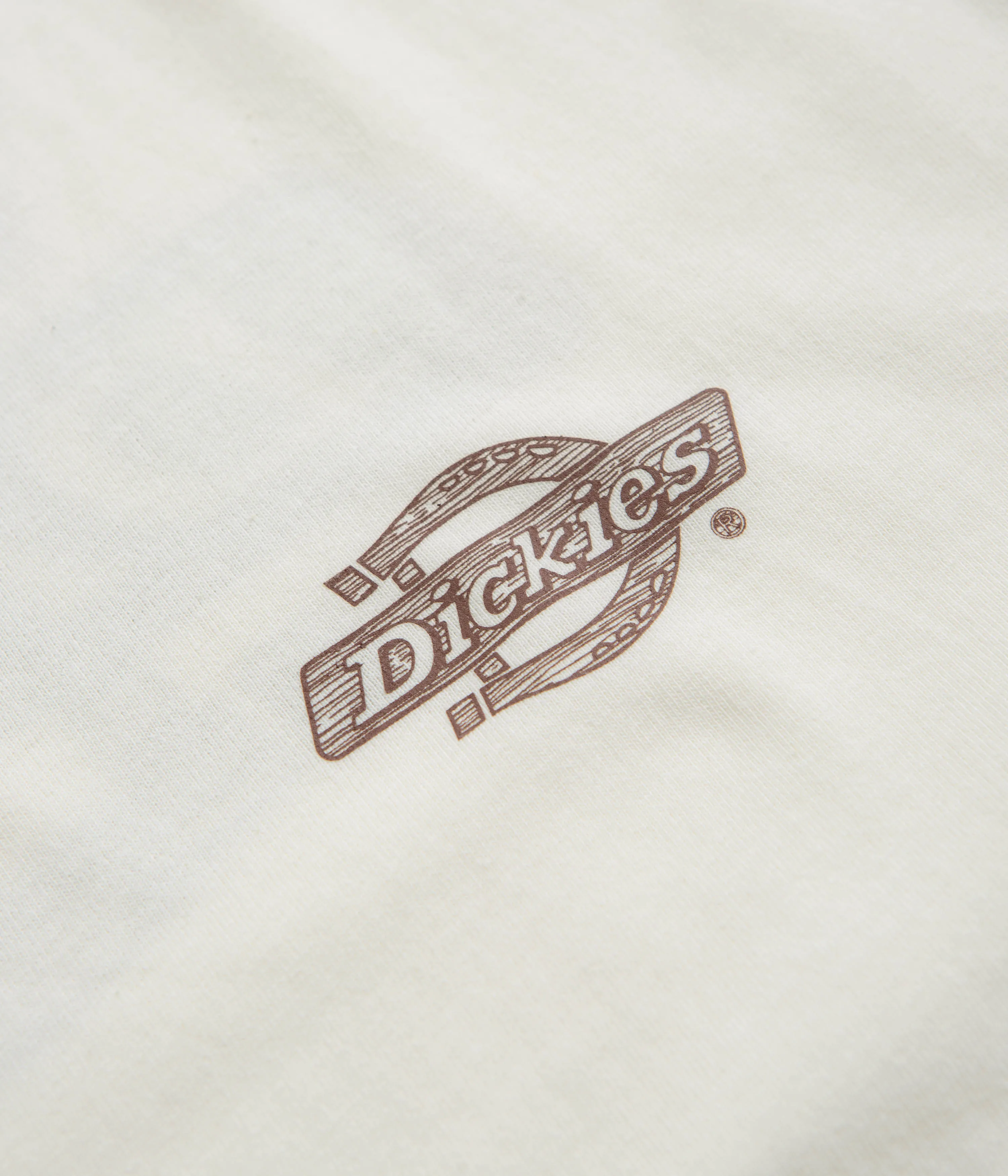 Striped Pattern solo venue event Dickies Wood Logo T-Shirt - Egret