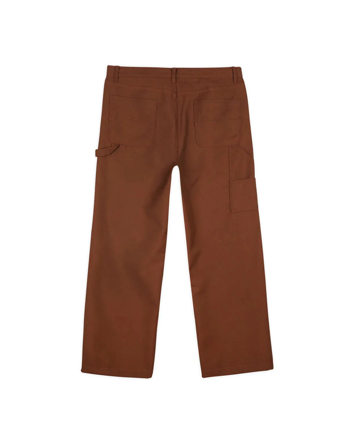 SERGE WOOL DOUBLE KNEE UTILITY PANT - BROWN Easy Wash Quiet Luxury
