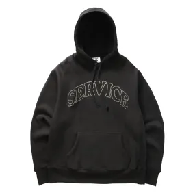 Service Works Arch Logo Hoodie - Black Seamless Sleeves Date wear