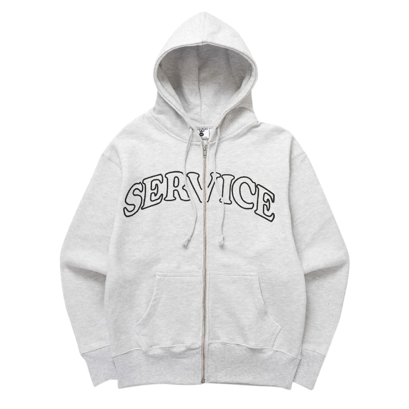 Windproof Inner Layer Service Works Arch Logo Zip Hoodie - Ash