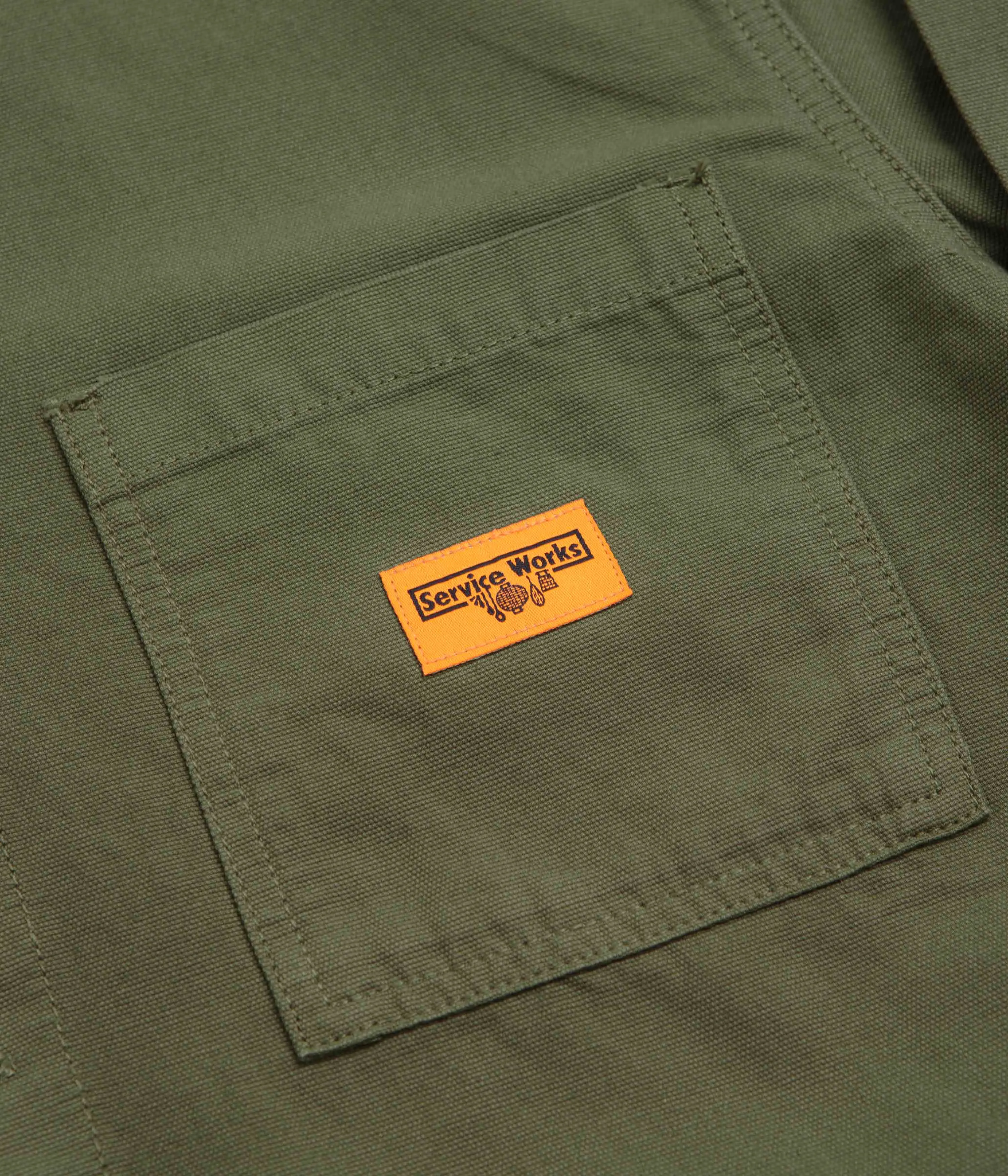 Night Out Networking Session Service Works Canvas Chore Shirt - Olive