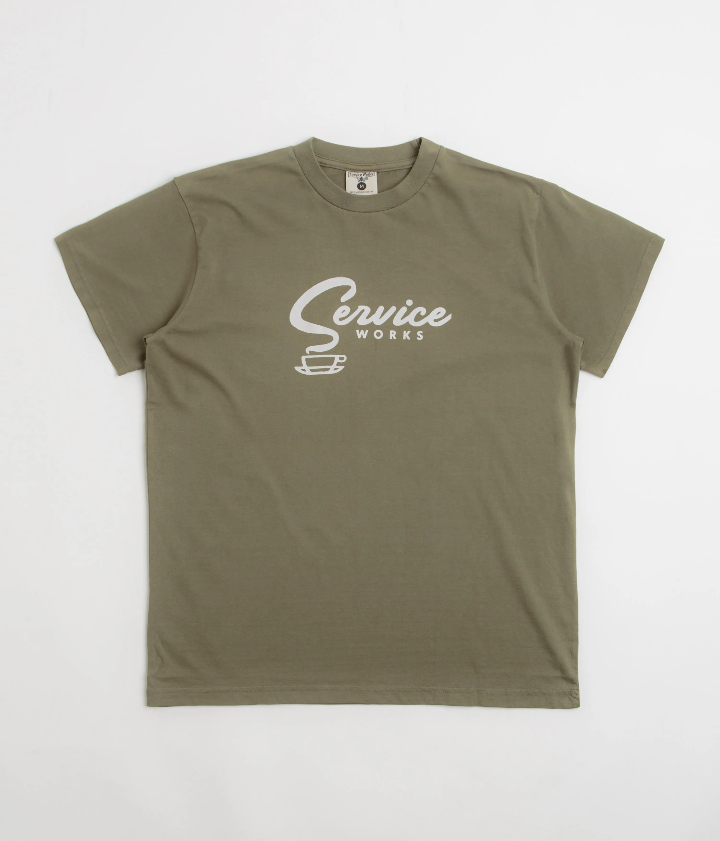 male clothing camping venue Service Works Espresso T-Shirt - Olive