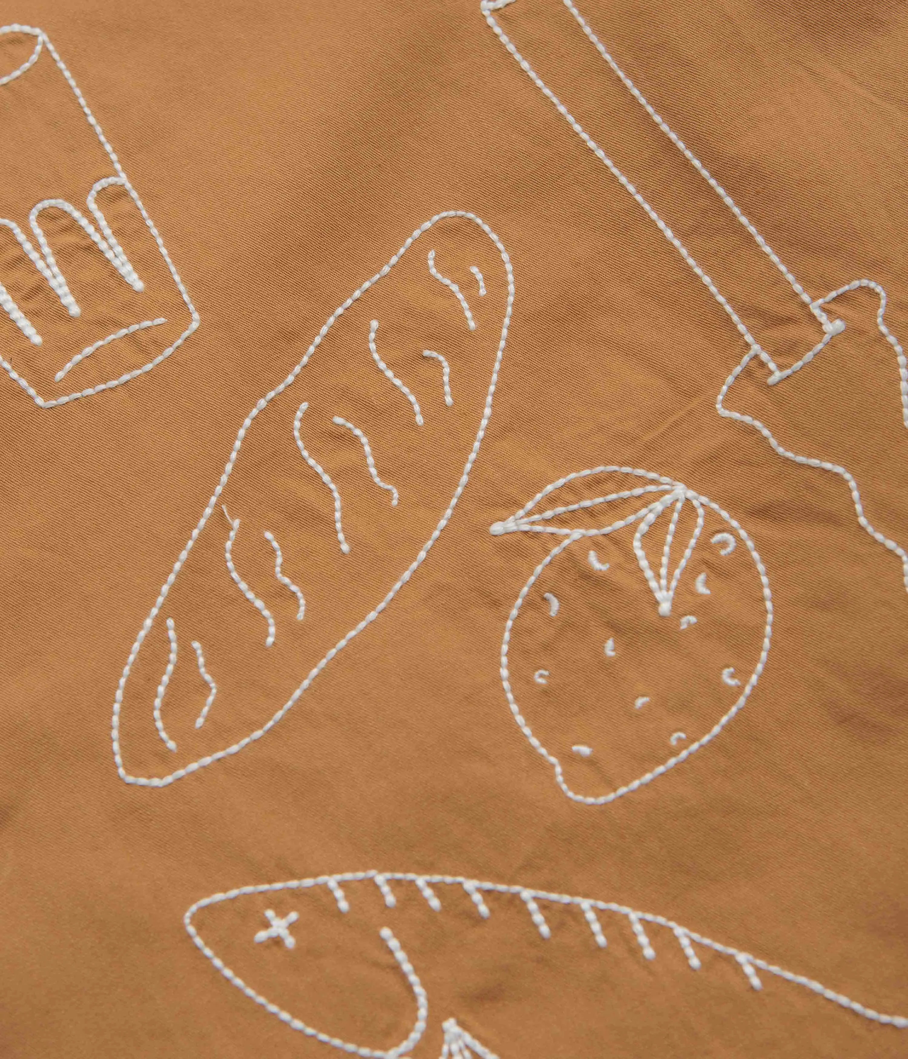Trendsetting crew neck Service Works Light Twill Picnic Short Sleeve Shirt - Burnt Sugar