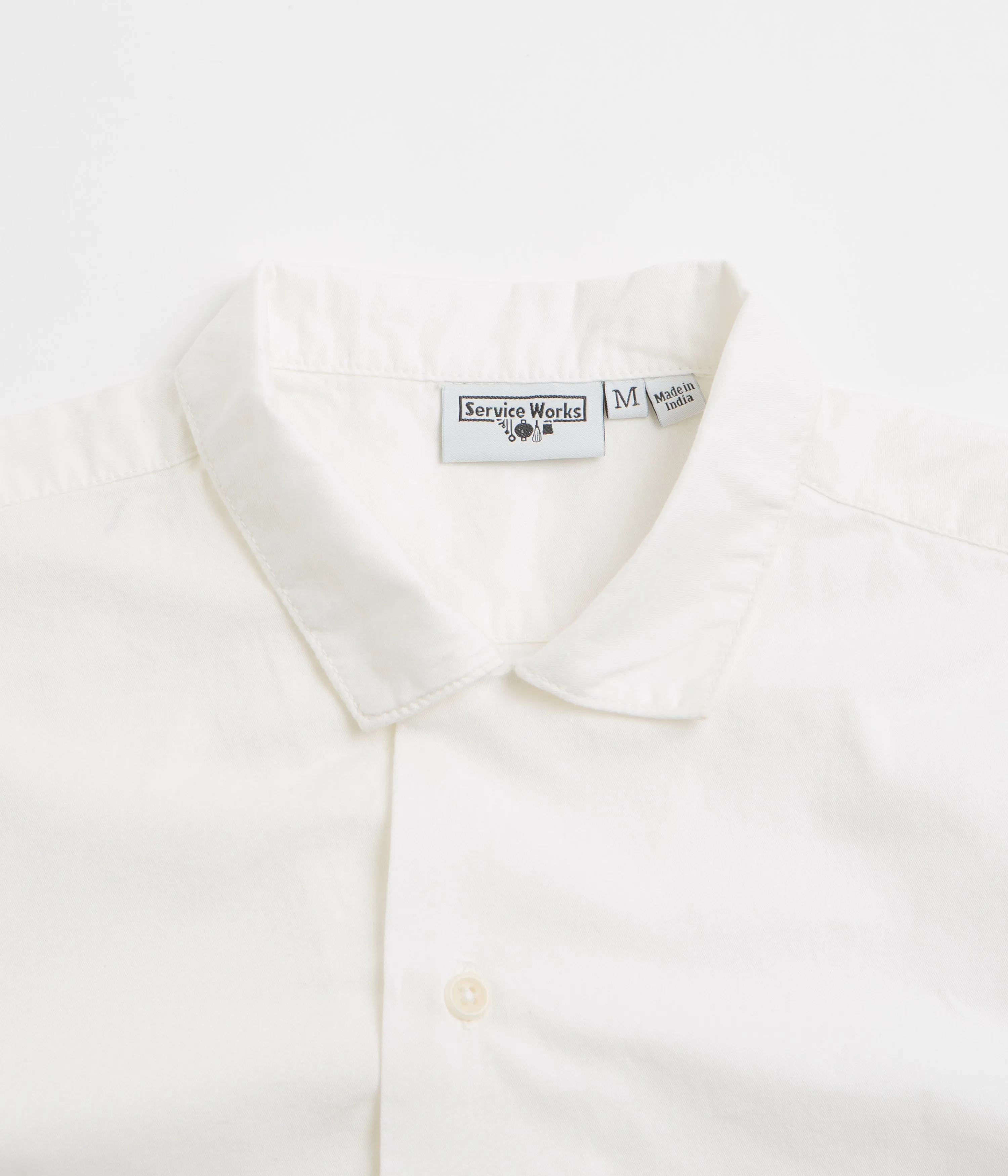 Service Works Light Twill Picnic Short Sleeve Shirt - Off White Linen blend Timeless Piece