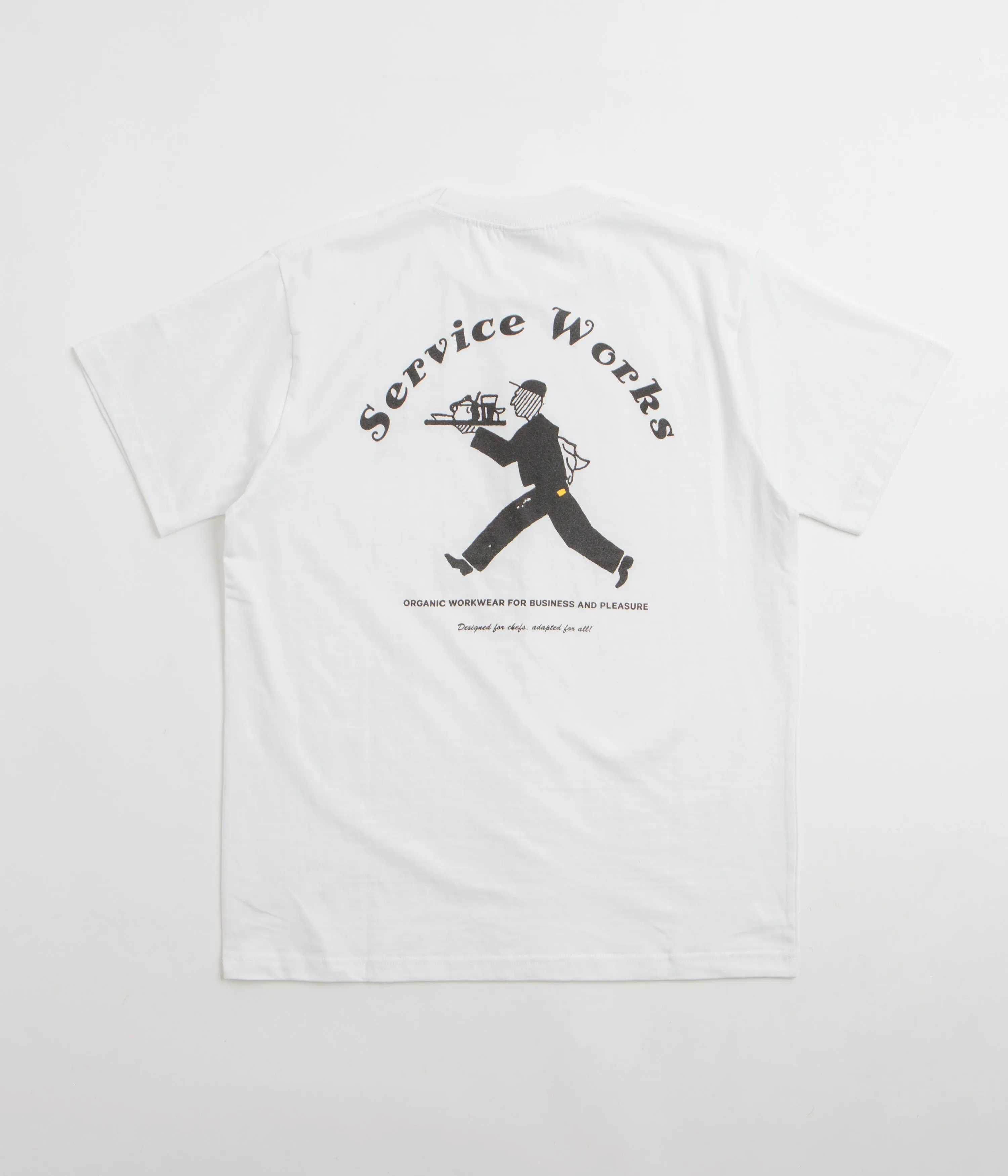 Service Works Waiter T-Shirt - White soccer venue Patch