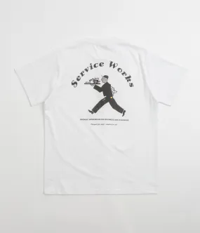 Service Works Waiter T-Shirt - White soccer venue Patch