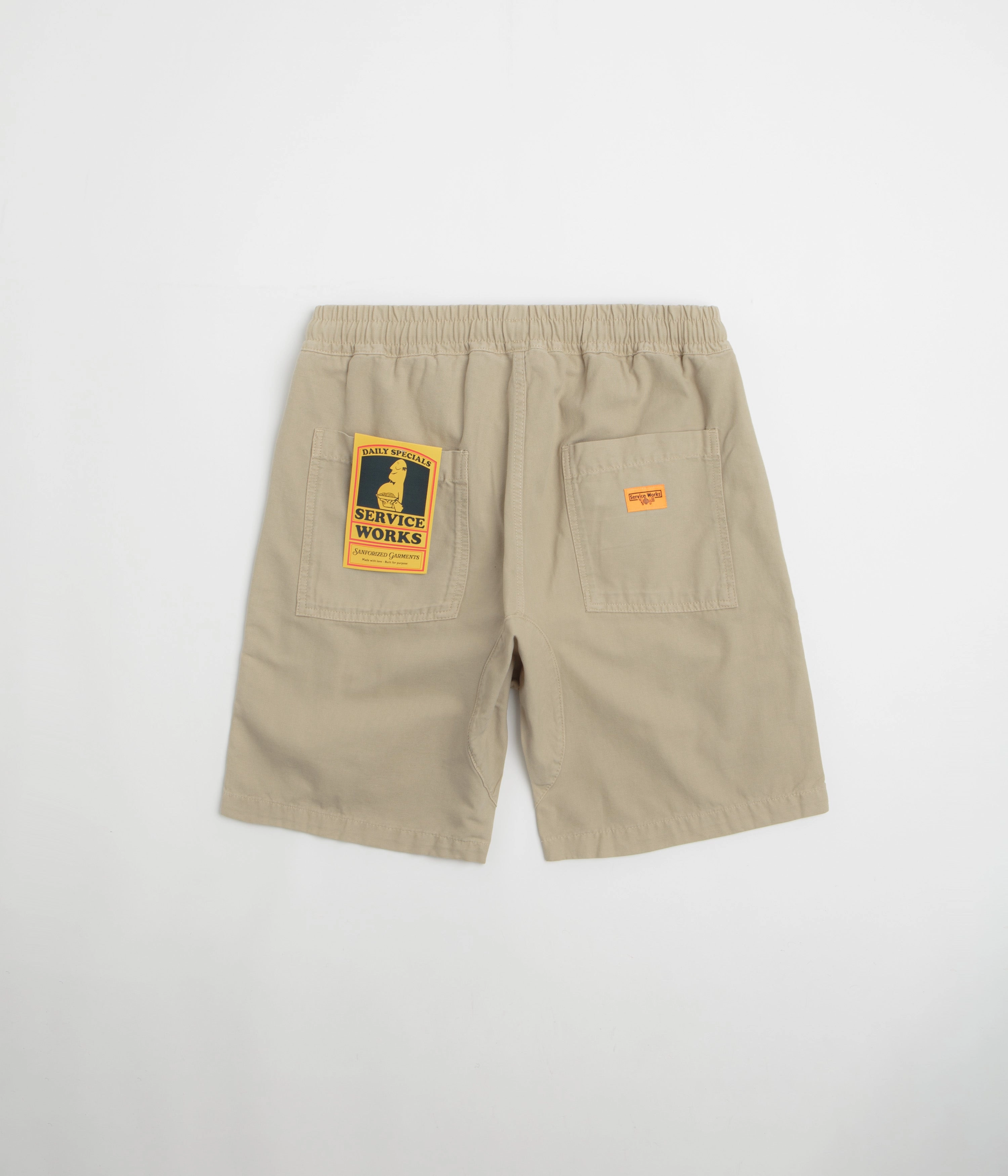 Service Works Classic Chef Shorts - Khaki Athletic Comfort