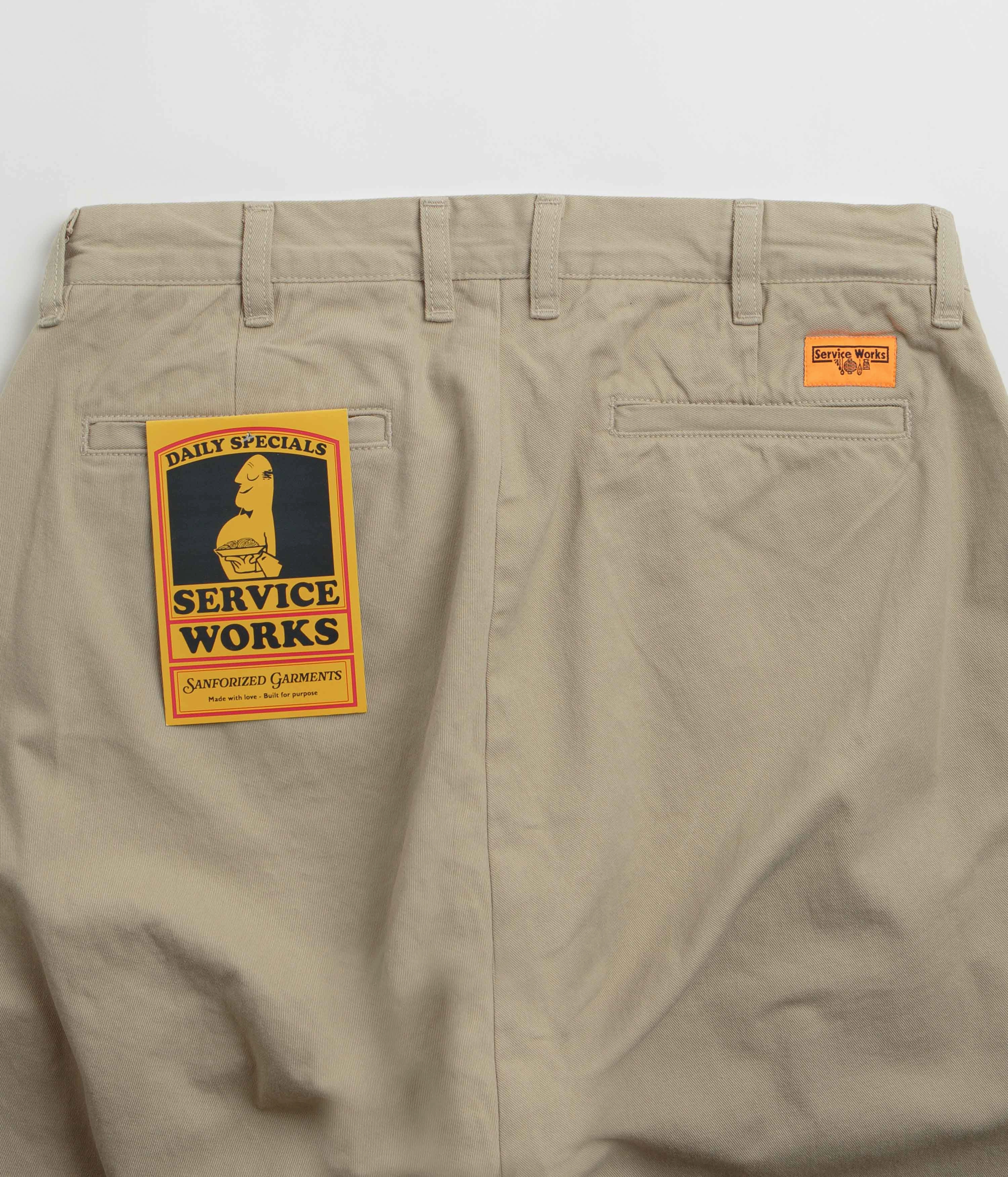 No Gap Waist Construction Service Works Drill Part Timer Pants - Khaki