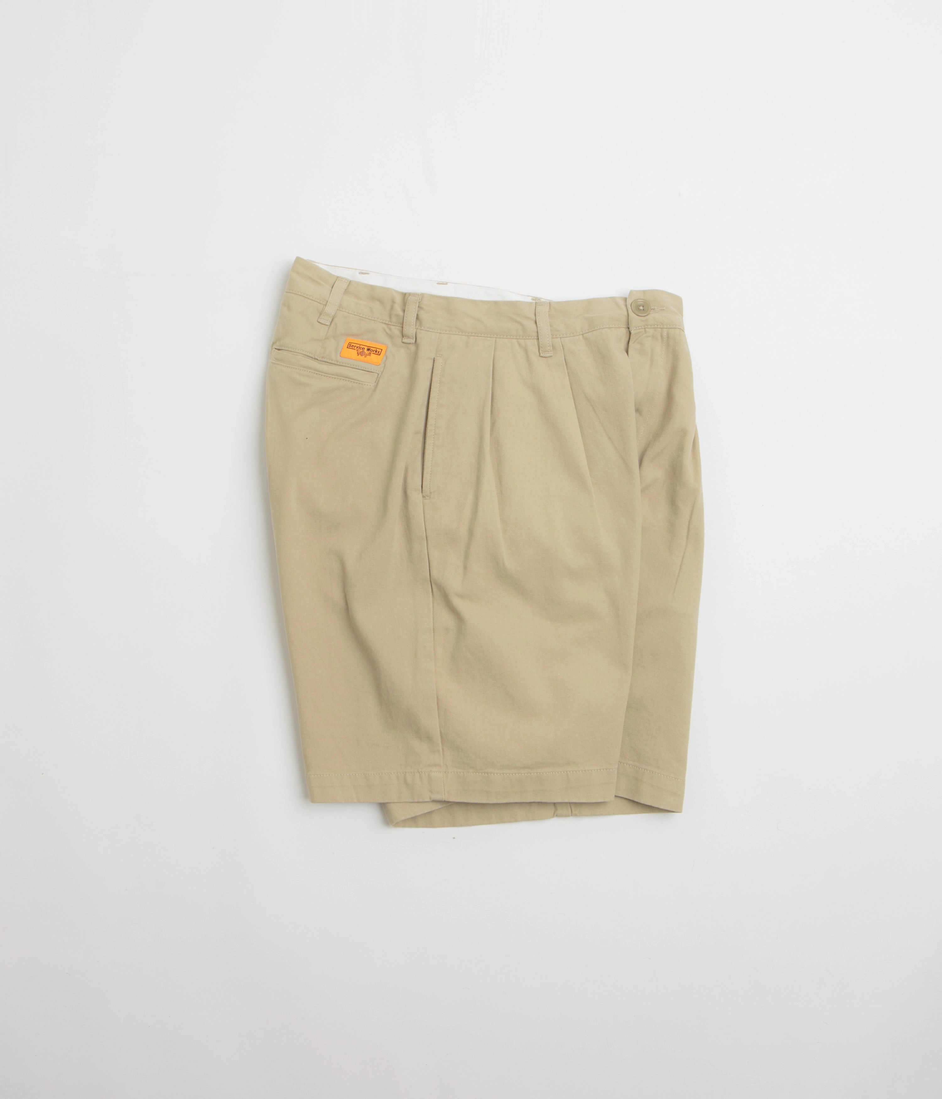 Service Works Drill Part Timer Shorts - Khaki Smart Look
