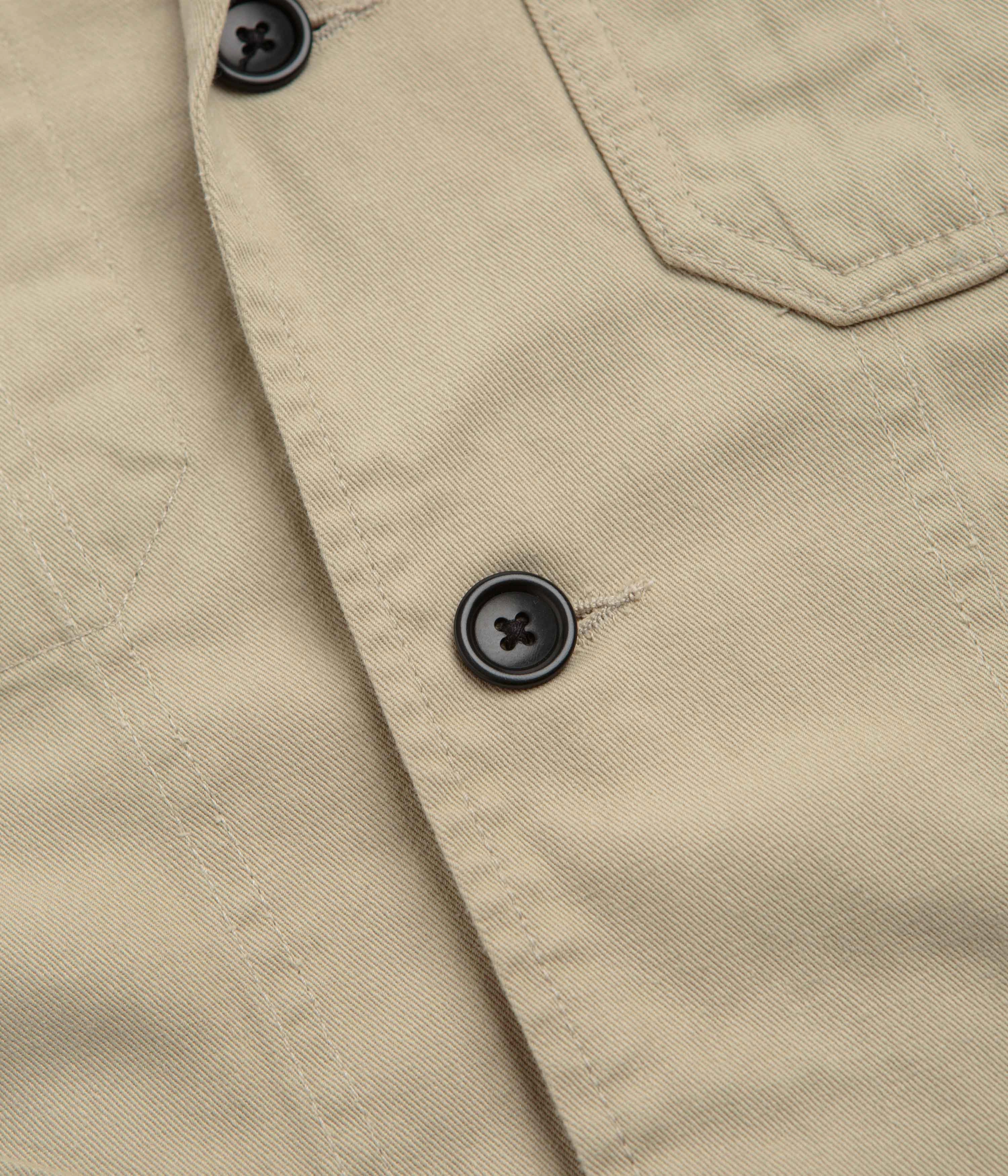 Service Works Drill Server Suit Jacket - Khaki Travel Fashion Odor Resistant Treatment