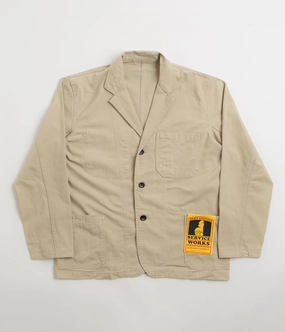 Service Works Drill Server Suit Jacket - Khaki Recover Slim Profile