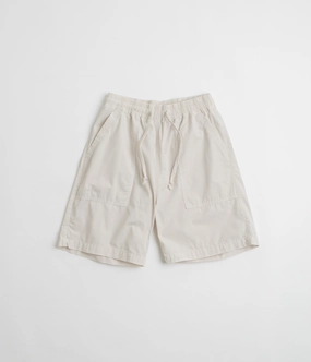 Service Works Poplin Chef Shorts - Salt Quick Change Friendly Mid Rise