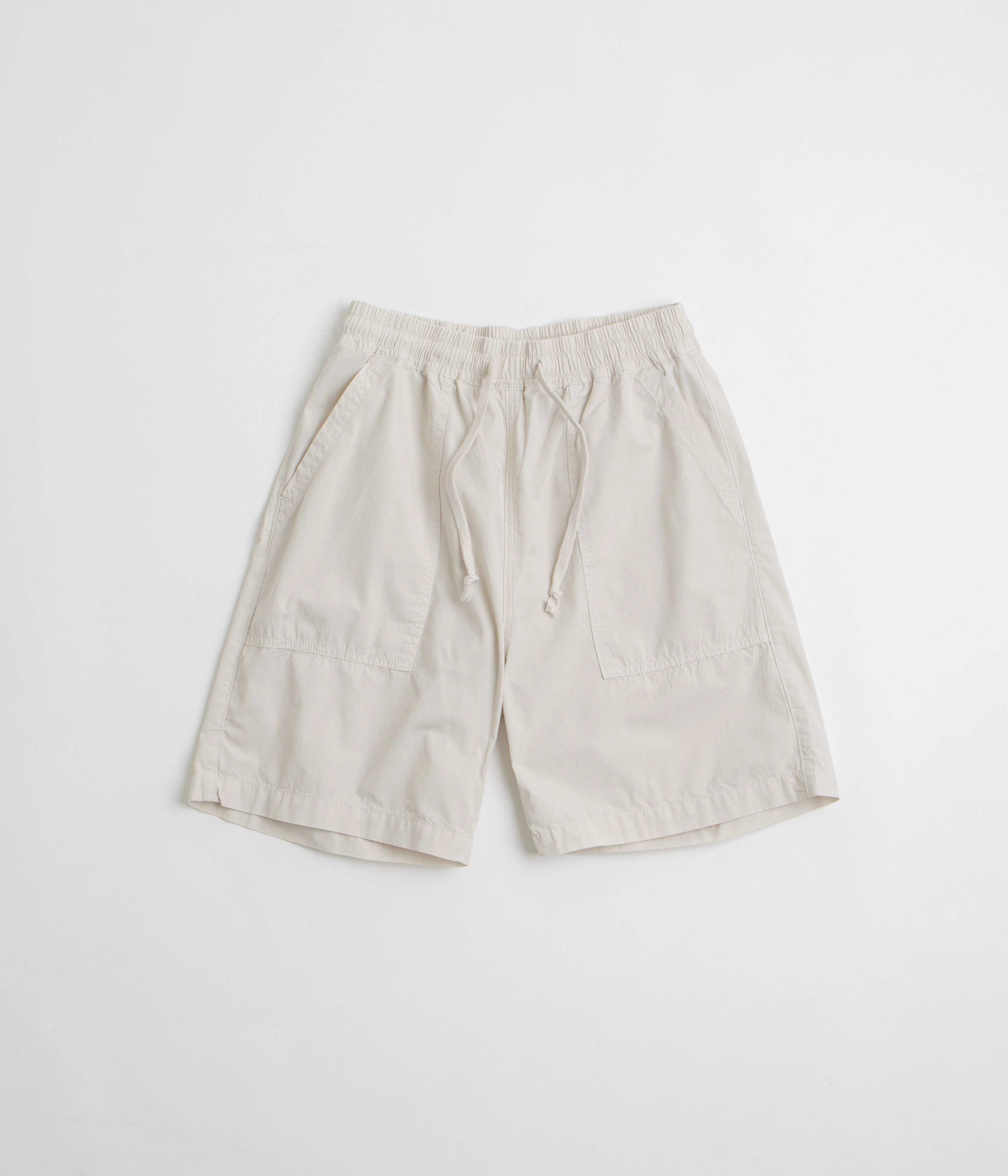 Service Works Poplin Chef Shorts - Salt Quick Change Friendly Mid Rise