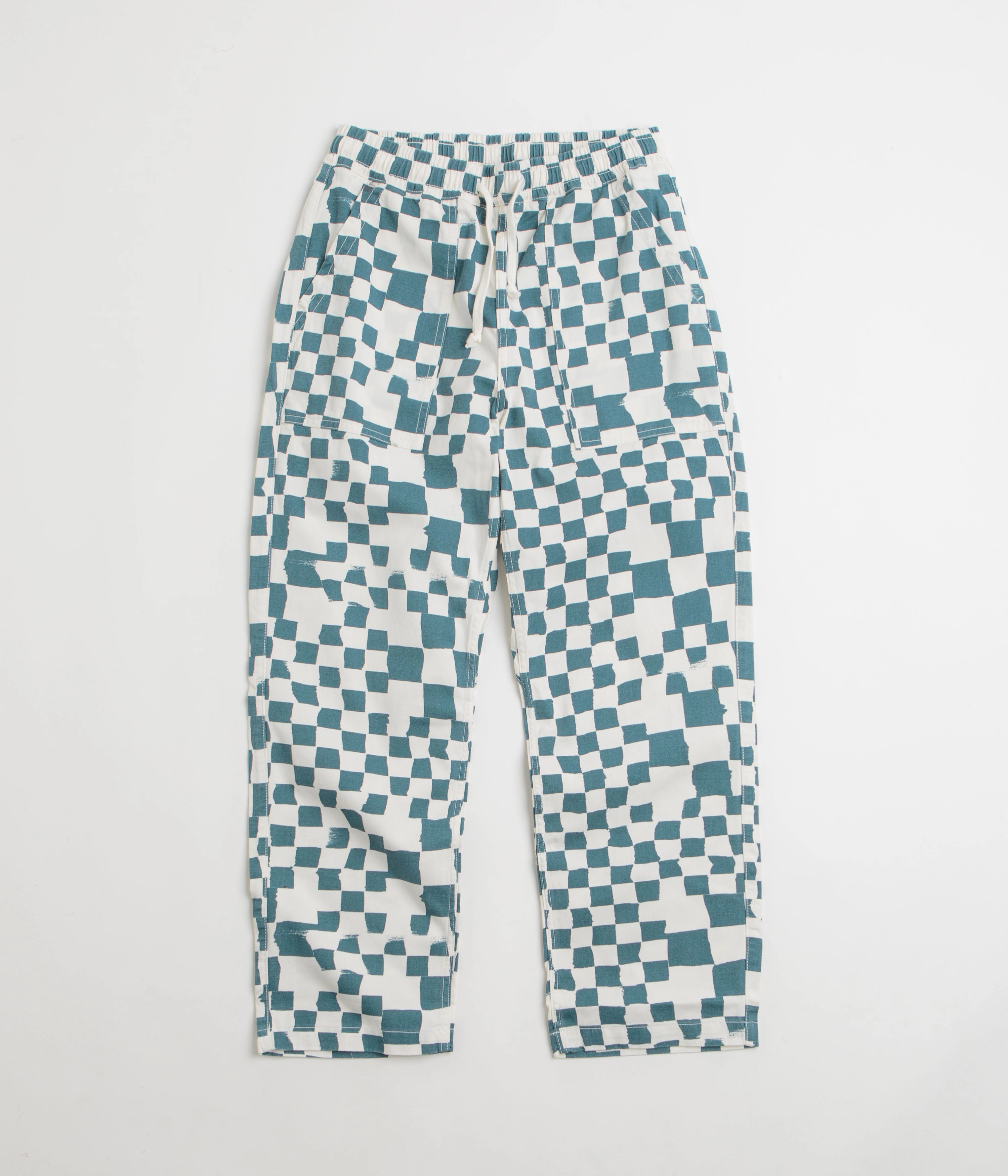 Service Works Printed Chef Pants - Teal Checker Ripstop Fabric Technology