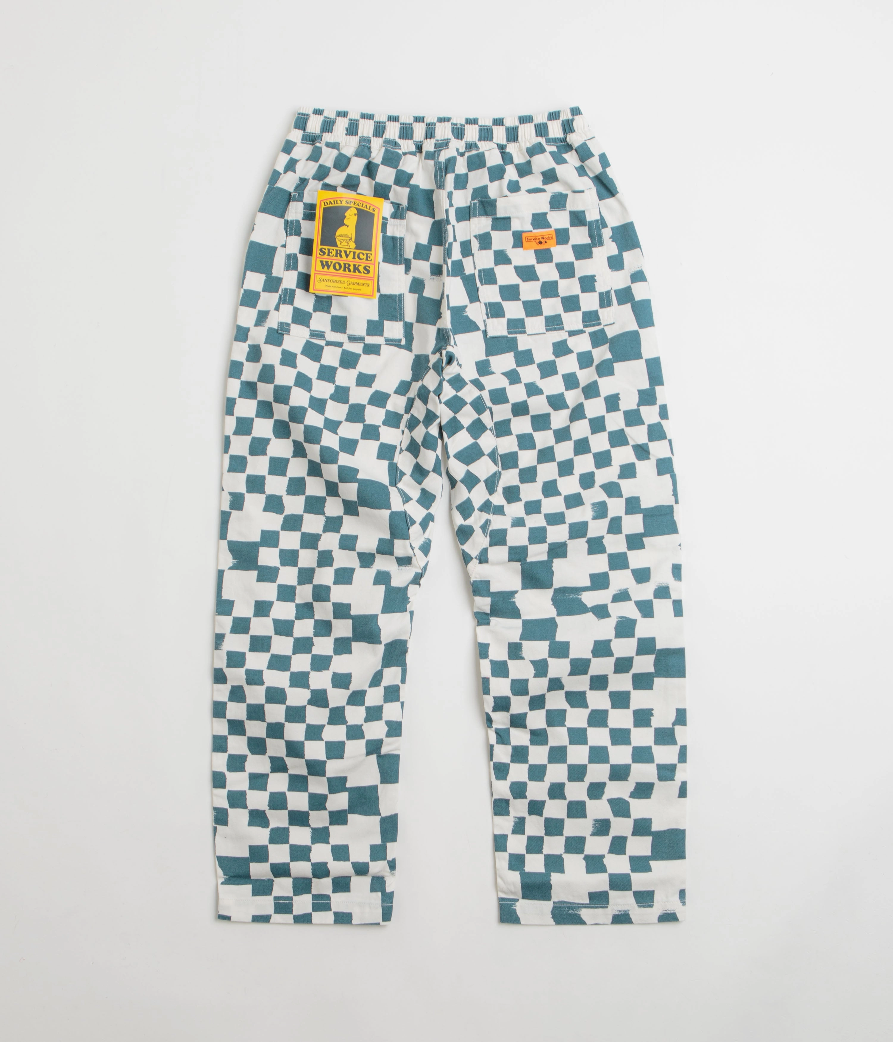 Service Works Printed Chef Pants - Teal Checker Quick Release Buckle Tear Resistant Design