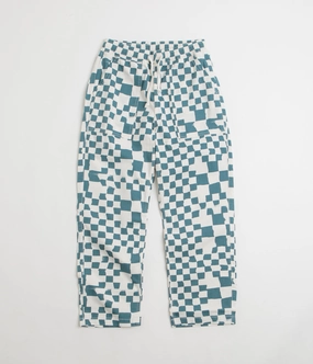Service Works Printed Chef Pants - Teal Checker Ripstop Fabric Technology