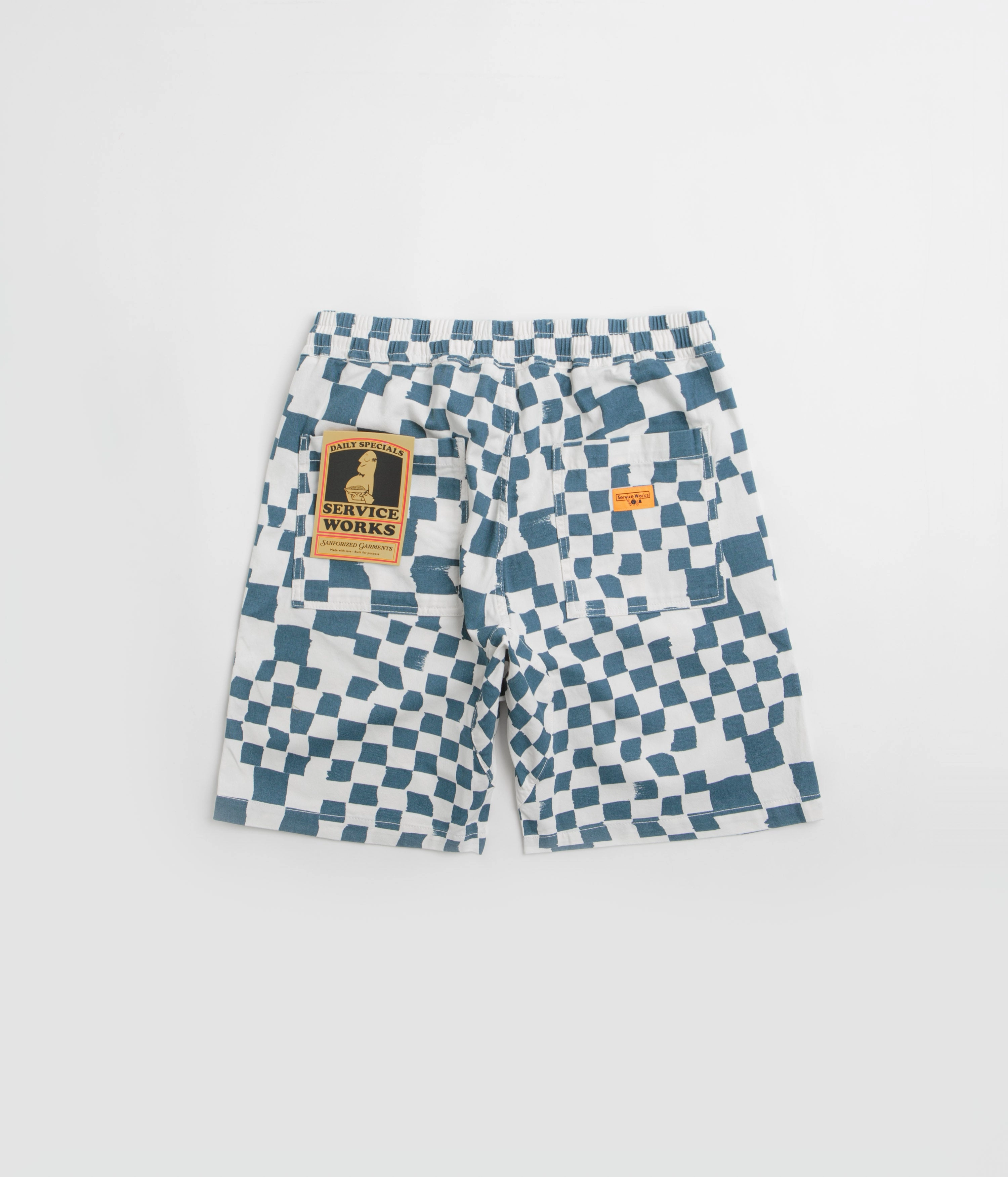 Tennis wear Printed Pattern Service Works Printed Chef Shorts - Teal Checker
