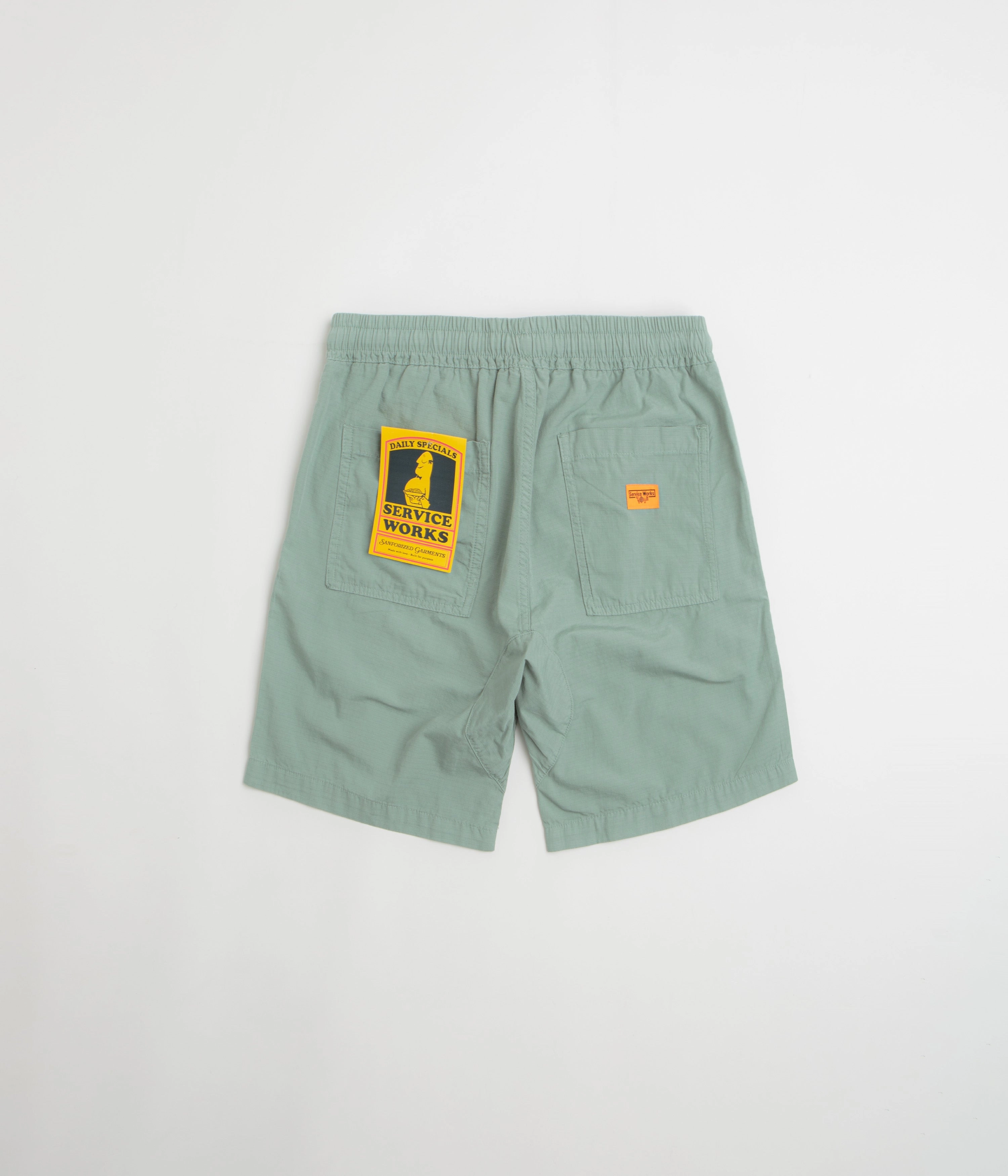 Service Works Ripstop Chef Shorts - Sage fall shorts Flexible Gusset