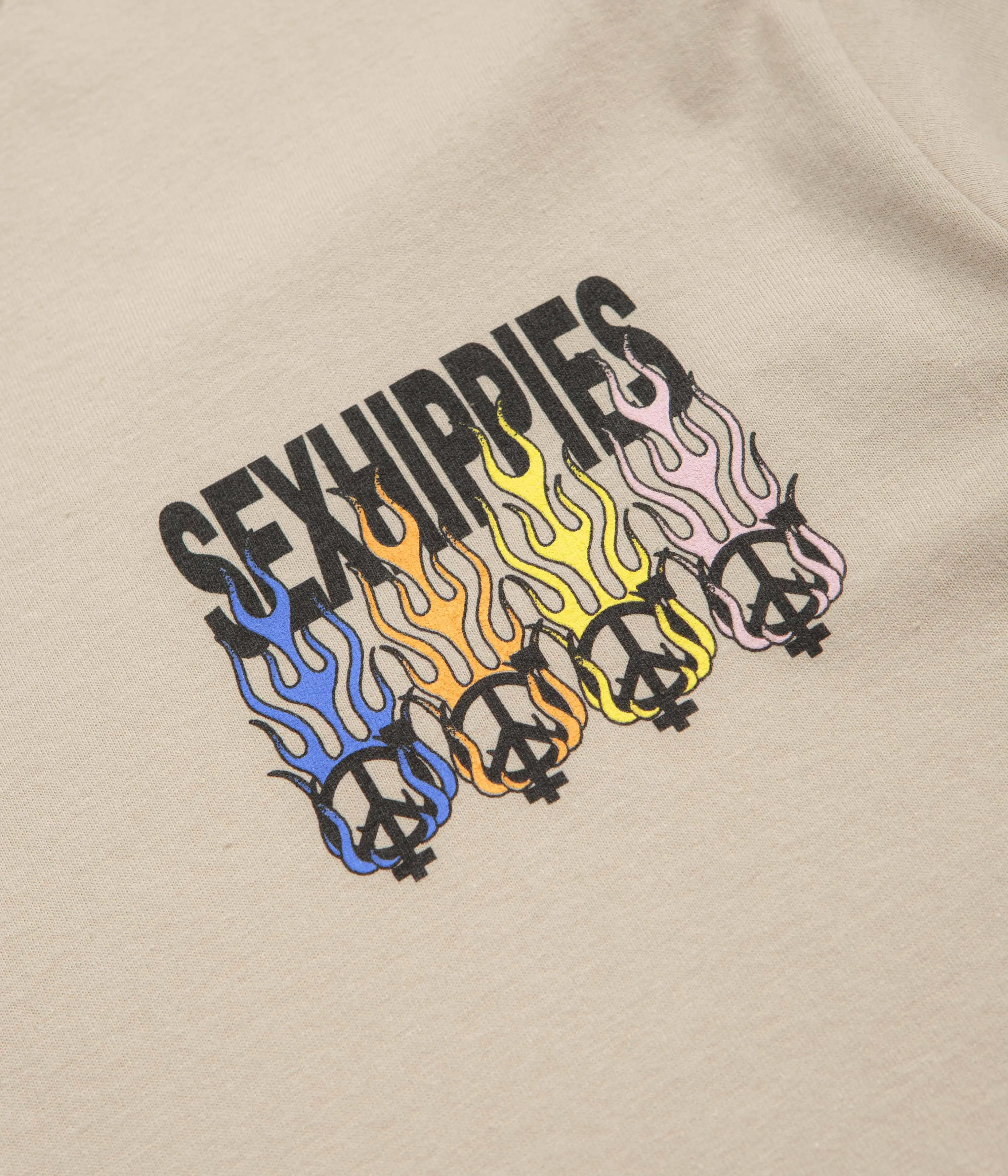 Sexhippies Flame Circle T-Shirt - Sand Scarves Cool Touch Fabric Technology