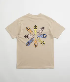Sexhippies Flame Circle T-Shirt - Sand Contemporary Design